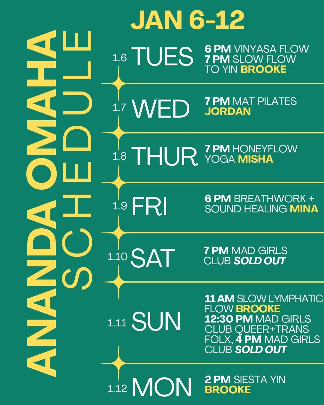 this week at Ananda Omaha ✨

catch @breakfreewithmina on Friday for her immersive breathwork &amp; sound healing 🎧

claim @jordanminnick new year deal *this week only*

queer &amp; trans community, we want you to experience @ananda.brookemonacowelln