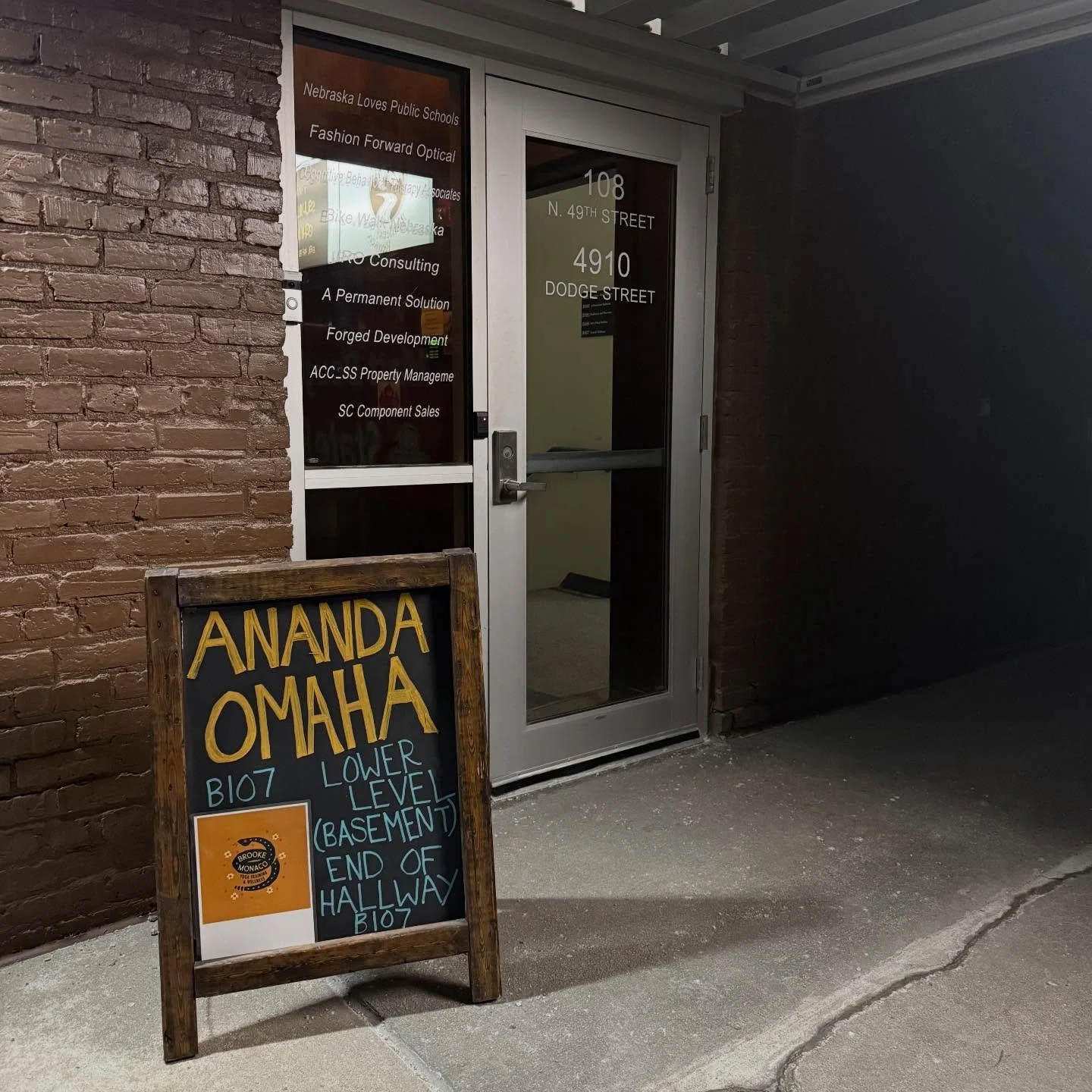 Location: 4910 Dodge St 🐍✨

&bull; Follow Google Maps to parking lot directly across from CVS. 
&bull; Park, Entrance is Back there. 
&bull; Elevator ahead - LL (lower level, basement), take a right out of the elevator &amp; follow the music to the 