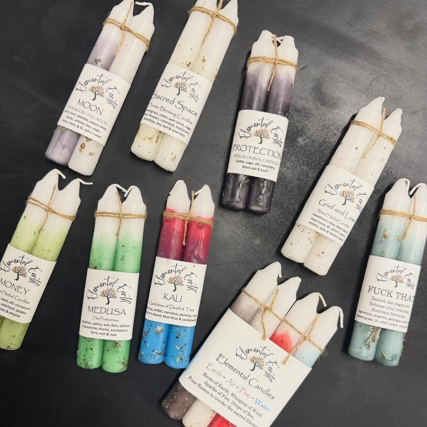 Ananda Omaha is so excited to share that we now carry manifestation candles ✨ A simple, tangible way to support your intentions as you move into this new season of growth.

Elemental Earth taper candles have a rich scent, organic herbs &amp; flowers,