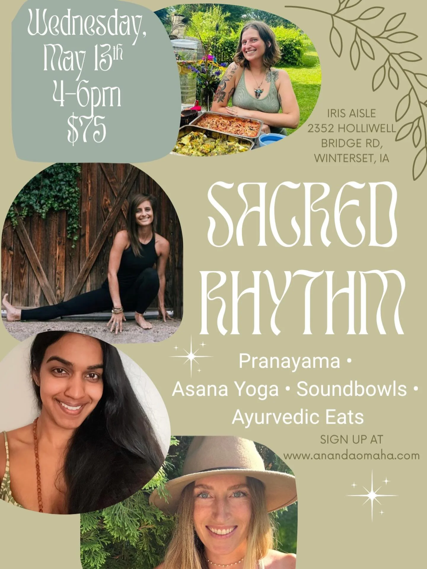 Sacred Rhythm is a 2 hour immersion &mdash; into your breath, your body, &amp; the natural cycles moving through &amp; around you. As we emerge from the heaviness of winter into the awakening of spring, this gathering offers space to soften, to open,