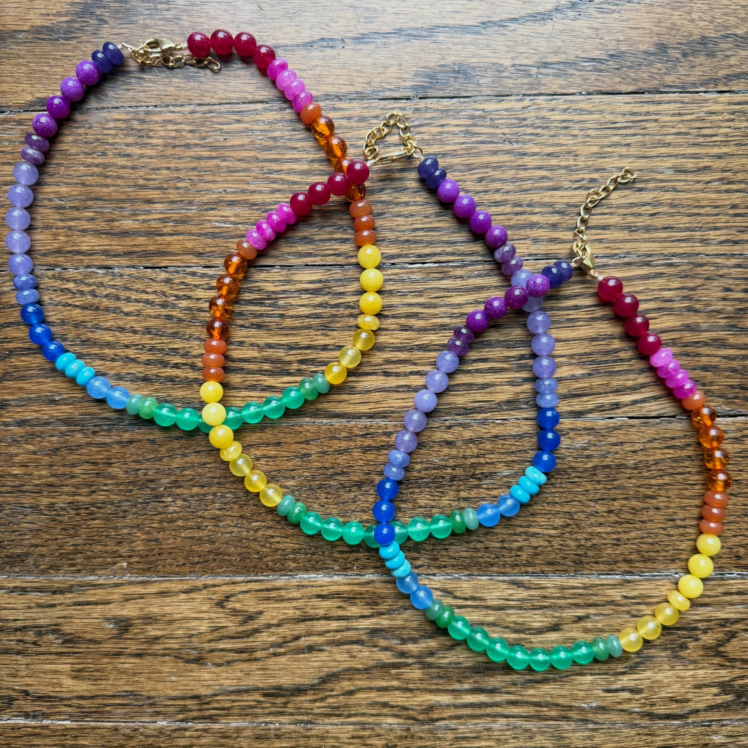 the most b-e-a-UTIFUL PRIDE mala crystal necklaces in JUST IN TIME TO CELEBRATE Pride everyday, forever! just as it should be. 

$55 &mdash; limited quantities