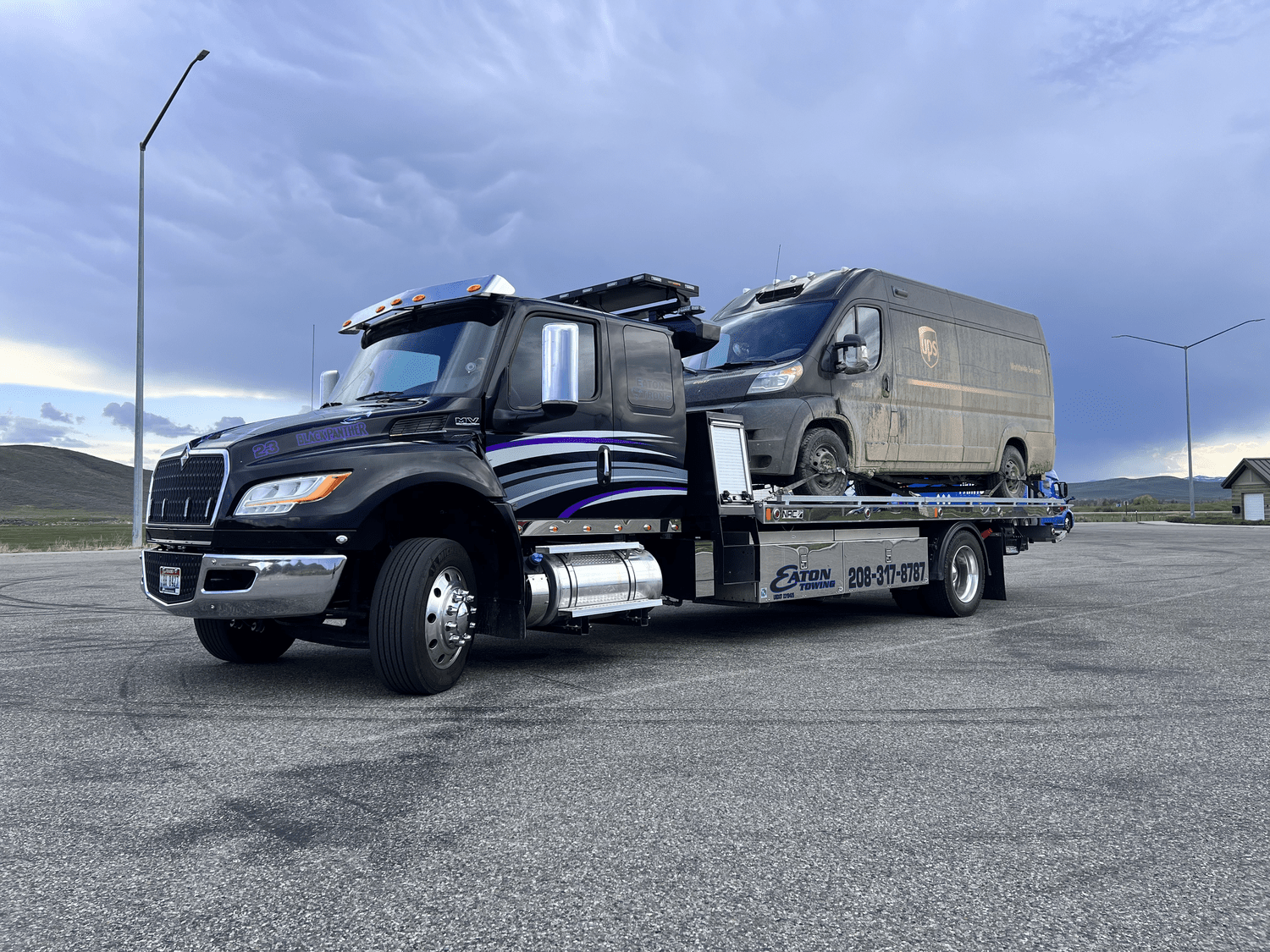Eaton Road Solutions transporting a commercial delivery vehicle