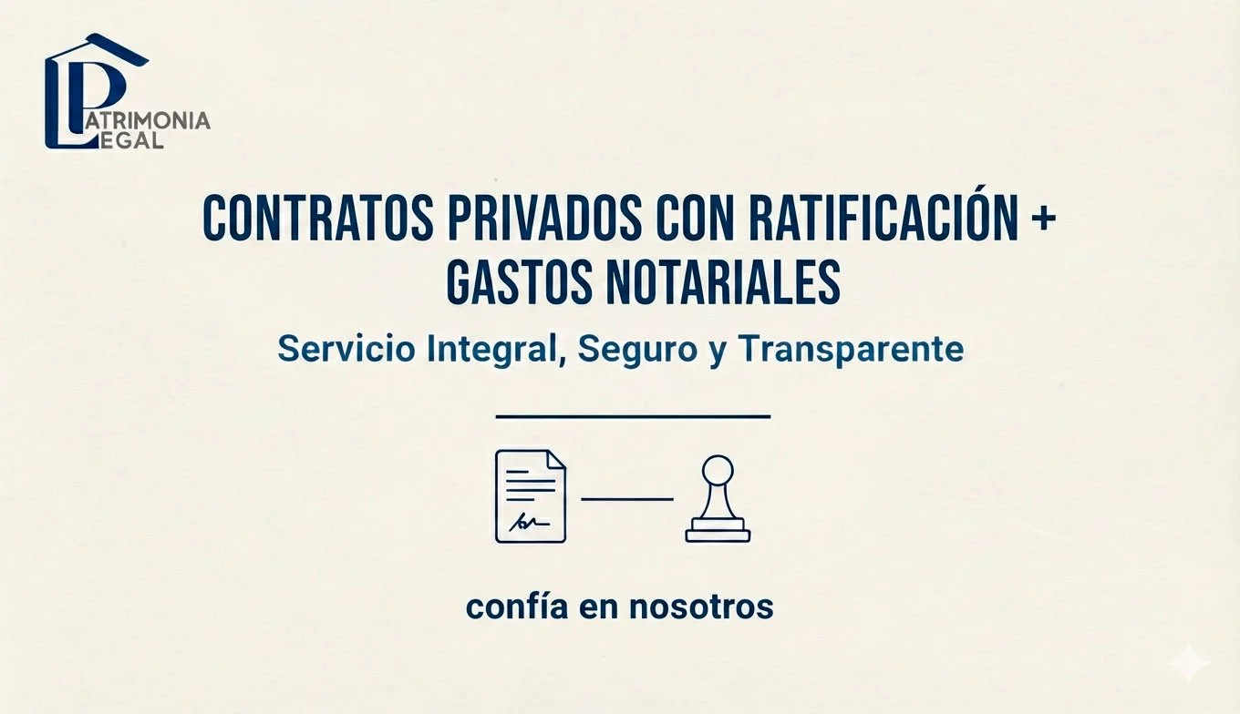 Contratos privados con ratificación + gastos notariales