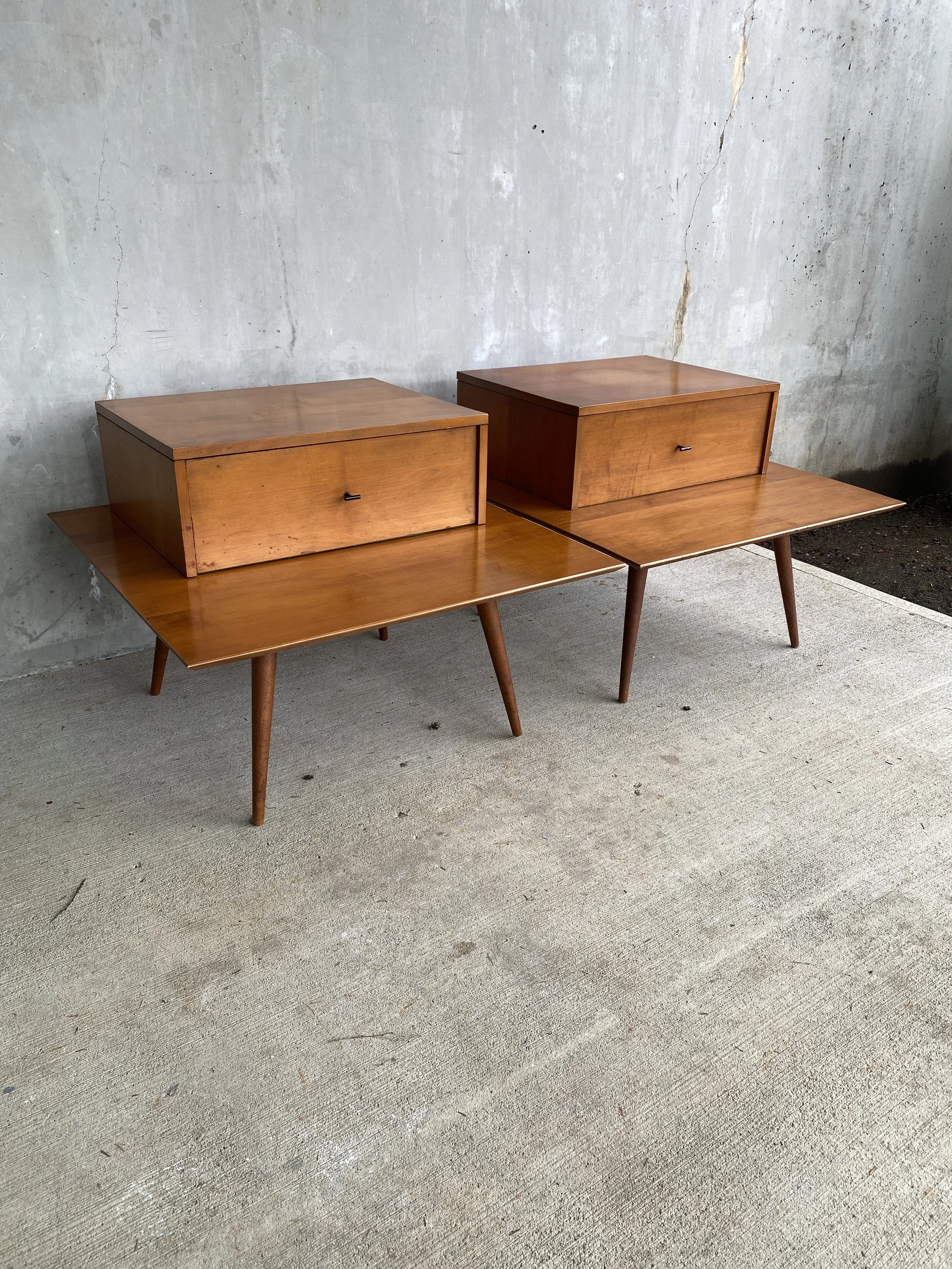 Paul McCobb Planner Group Low Tables with Modular Drawer Tops