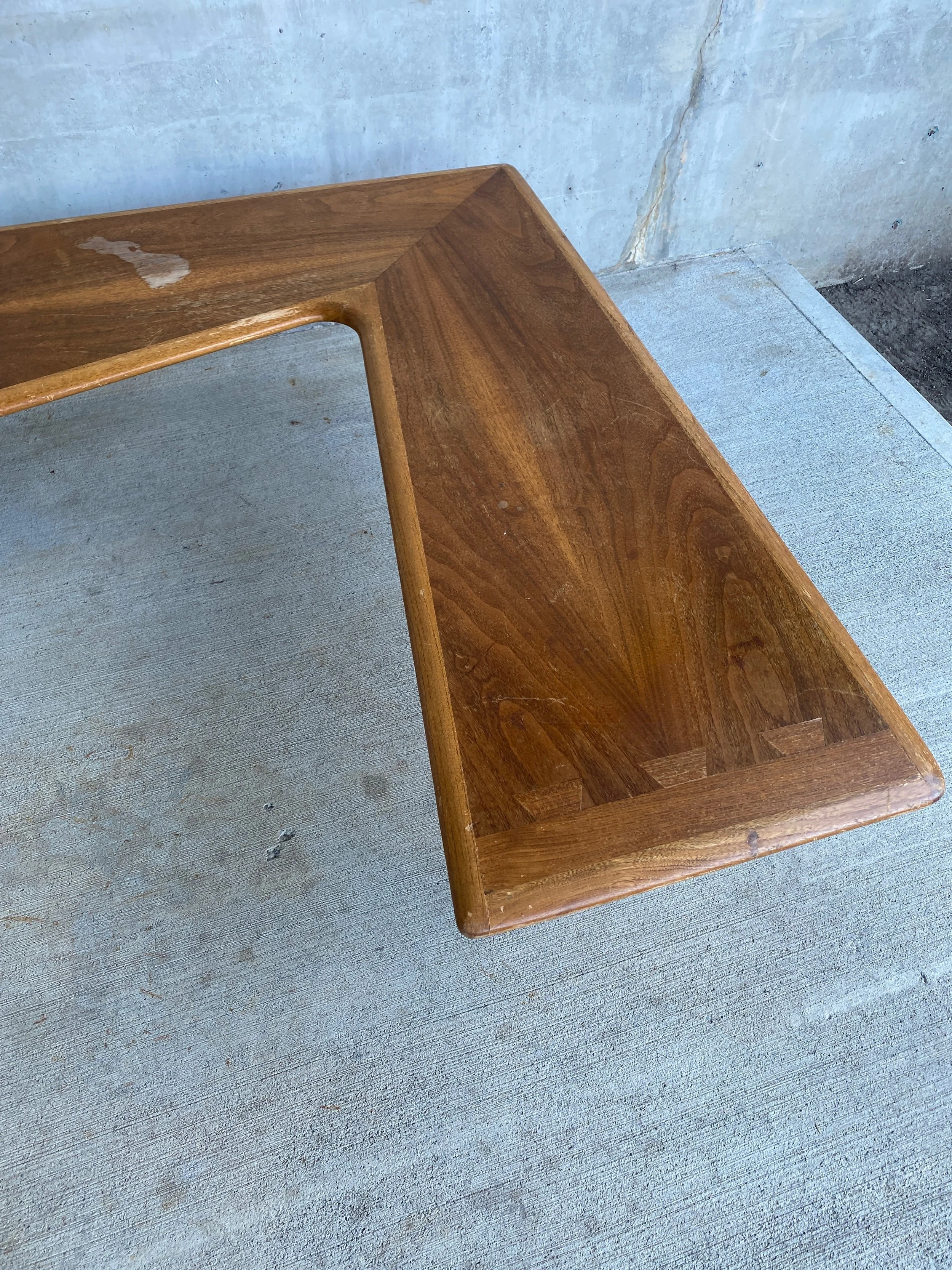 Vintage Mid Century Lane Acclaim Boomerang Coffee Table - Before Restoration