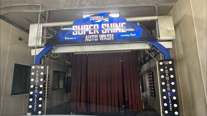 An image of the start of the Super Shine Auto Wash Center Car Wash