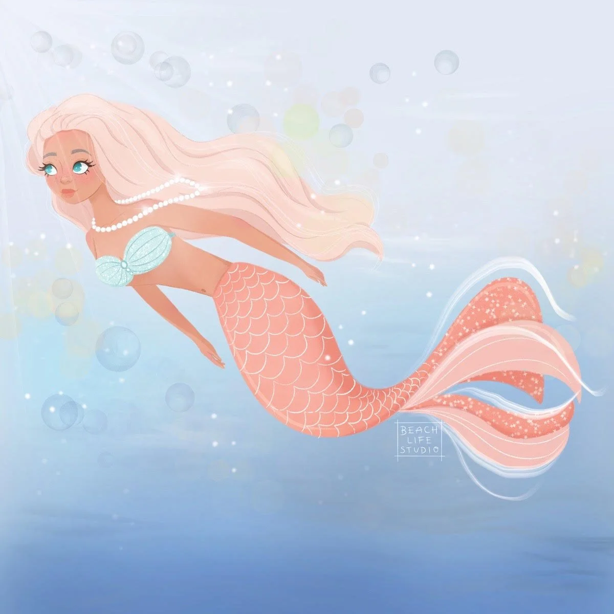 mermaid illustration by beach life studio