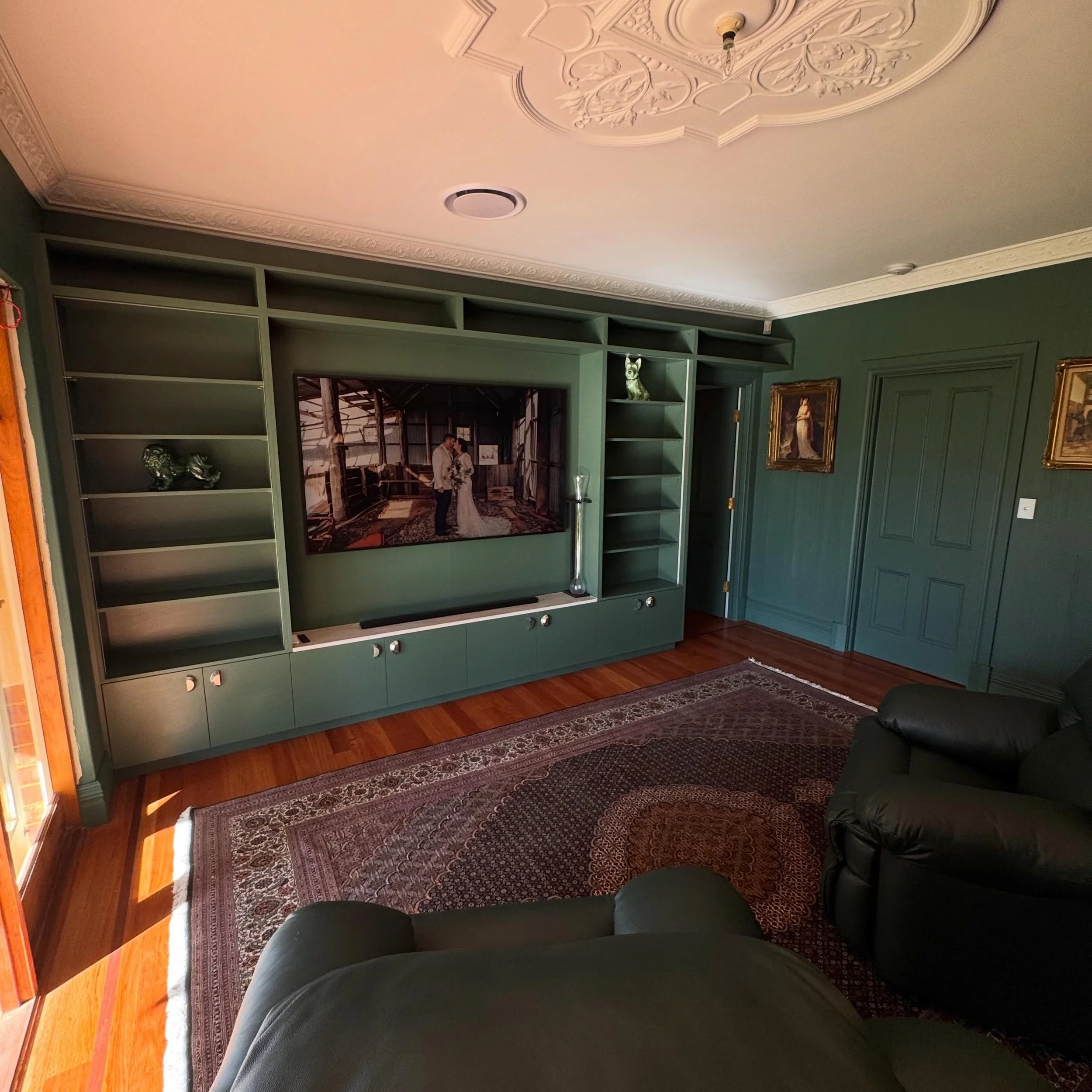 Green Library 💚

Another great project for some amazing clients! We love seeing the finished product with everything in situ

This project contains:
- @laminexau Hushed Pine Flint
- @hafele_aus LED Lighting &amp; Handles
- @blumaustralia hardware
- 