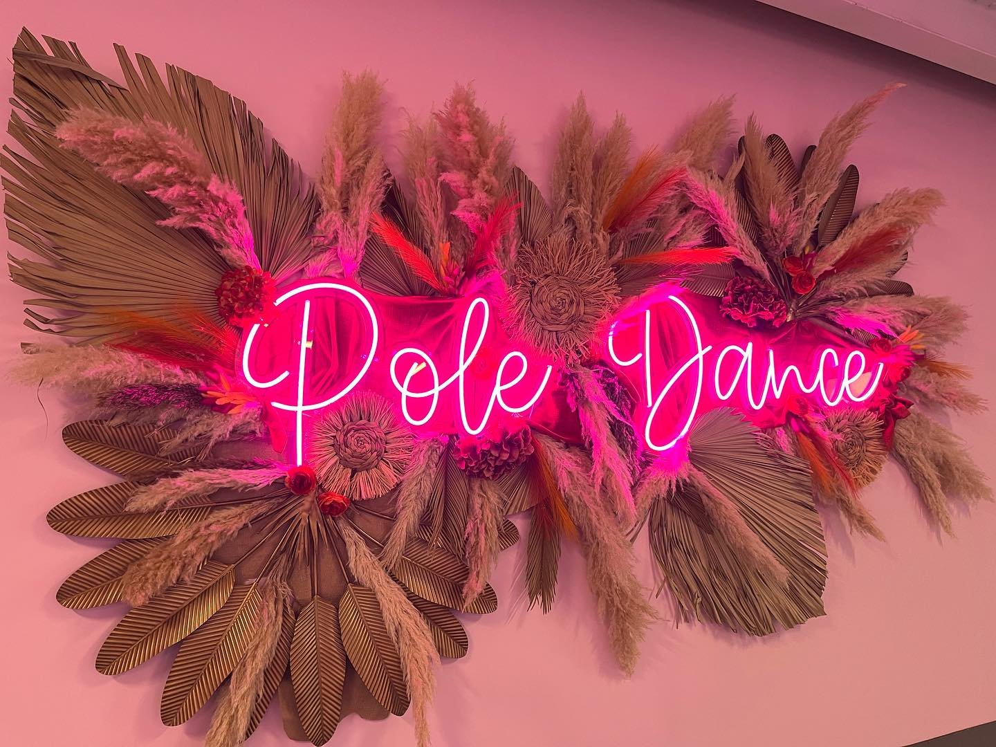 🔥 D&eacute;coration de la salle de Pole Dance &agrave; @training.go P&eacute;rols 🔥

Mise en place d&rsquo;un n&eacute;on avec un fondu v&eacute;g&eacute;tal naturel 

Allum&eacute;e ou &eacute;teinte, la d&eacute;coration murale offre de multiples