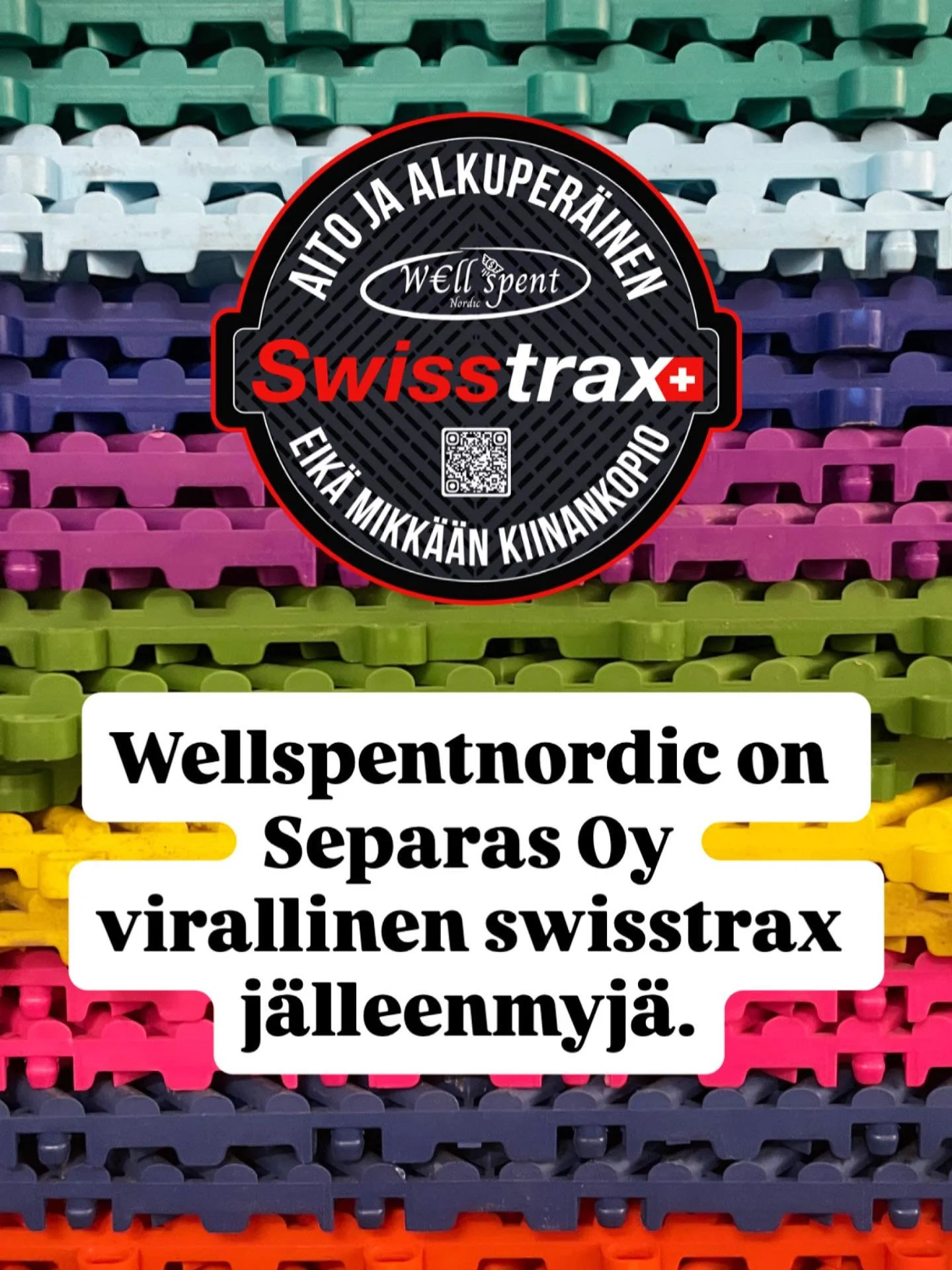 Wellspentnordic on @separasoy virallinen swisstrax j&auml;lleenmyyj&auml;. 
Eik&auml; oo mikk&auml;&auml; kiinankopio 🫡
.
.
.
#wellspentnordic #separas #swisstrax #swisstraxflooring #swisstraxeurope