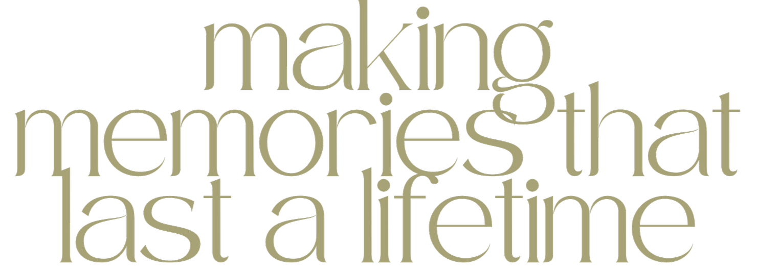 Tekst in een woordwolk met de woorden "making memories that last a lifetime."