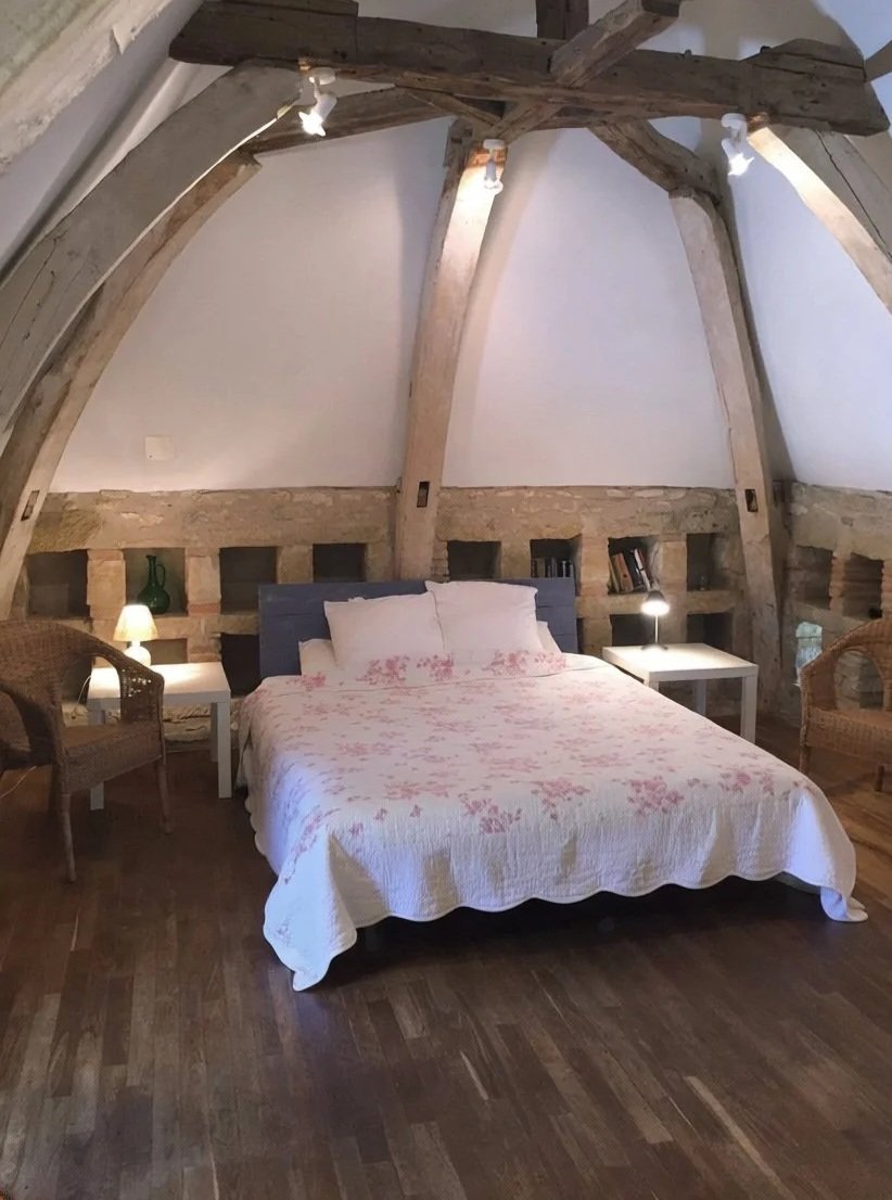 Double bedroom in Tabary Dovecote holiday cottage