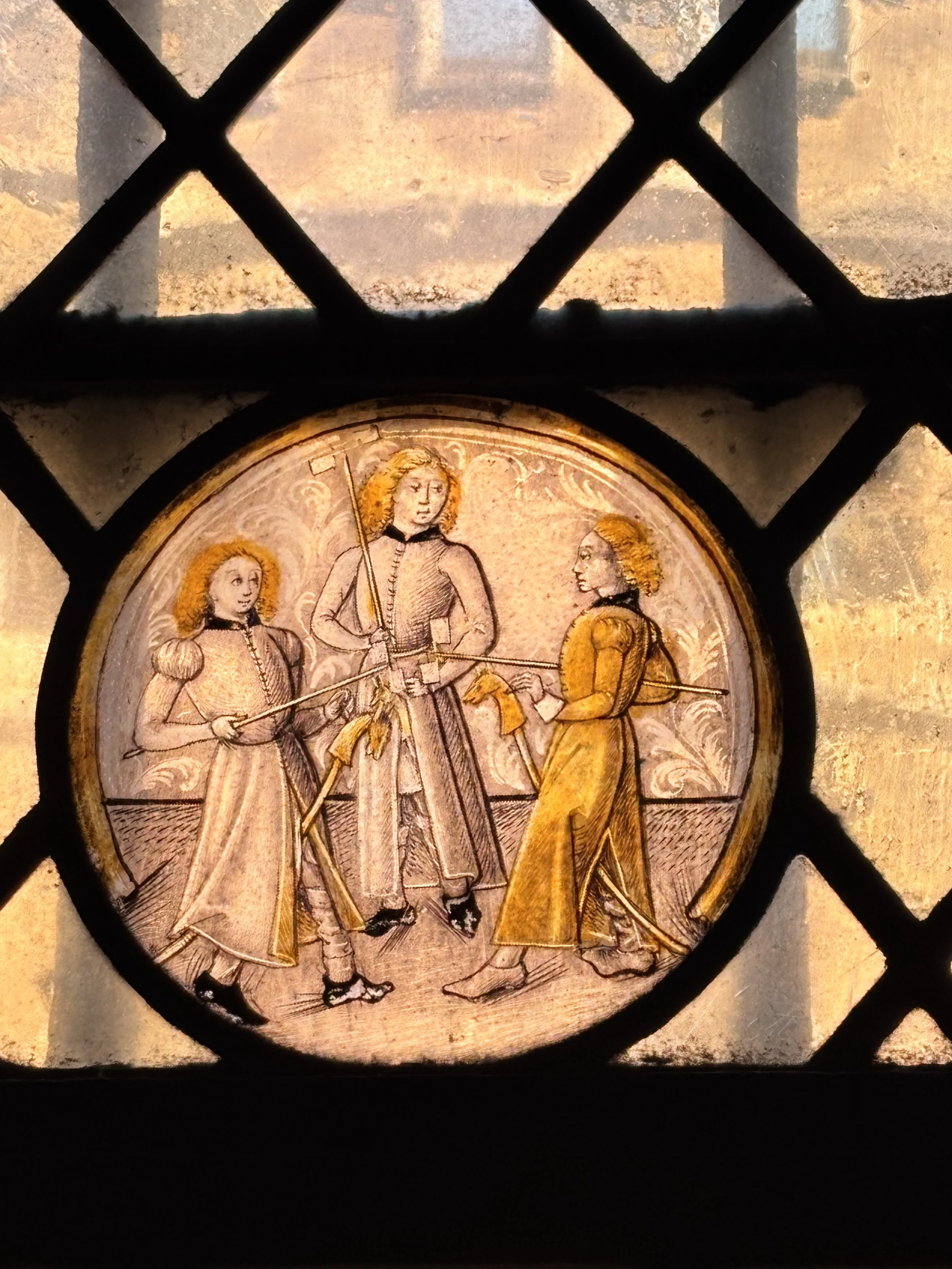 Amazing stain glass windows inside Kings College Chapel