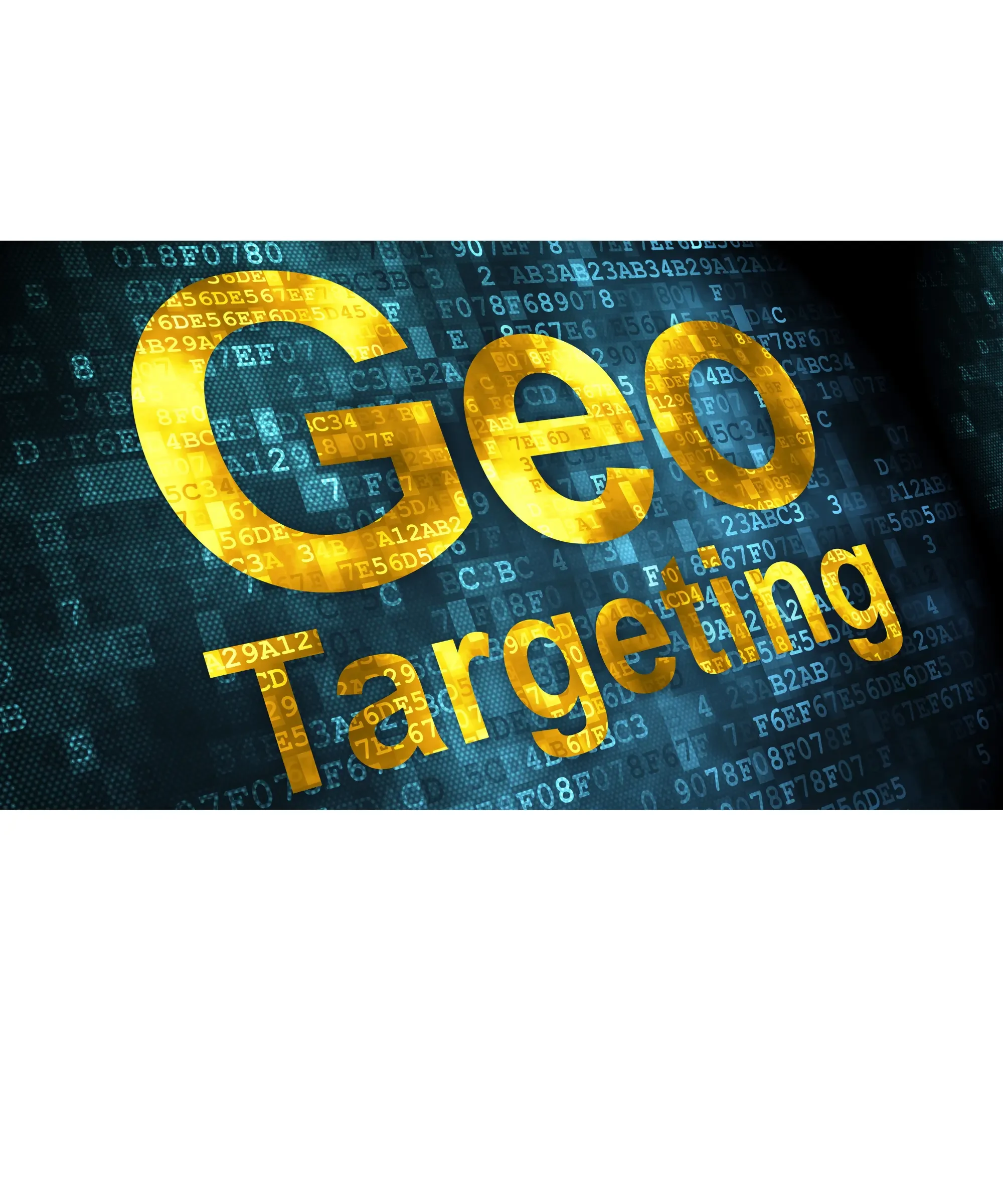 GEO generative engine optimization concept with digital data background and gold text representing AI search and future SEO strategy