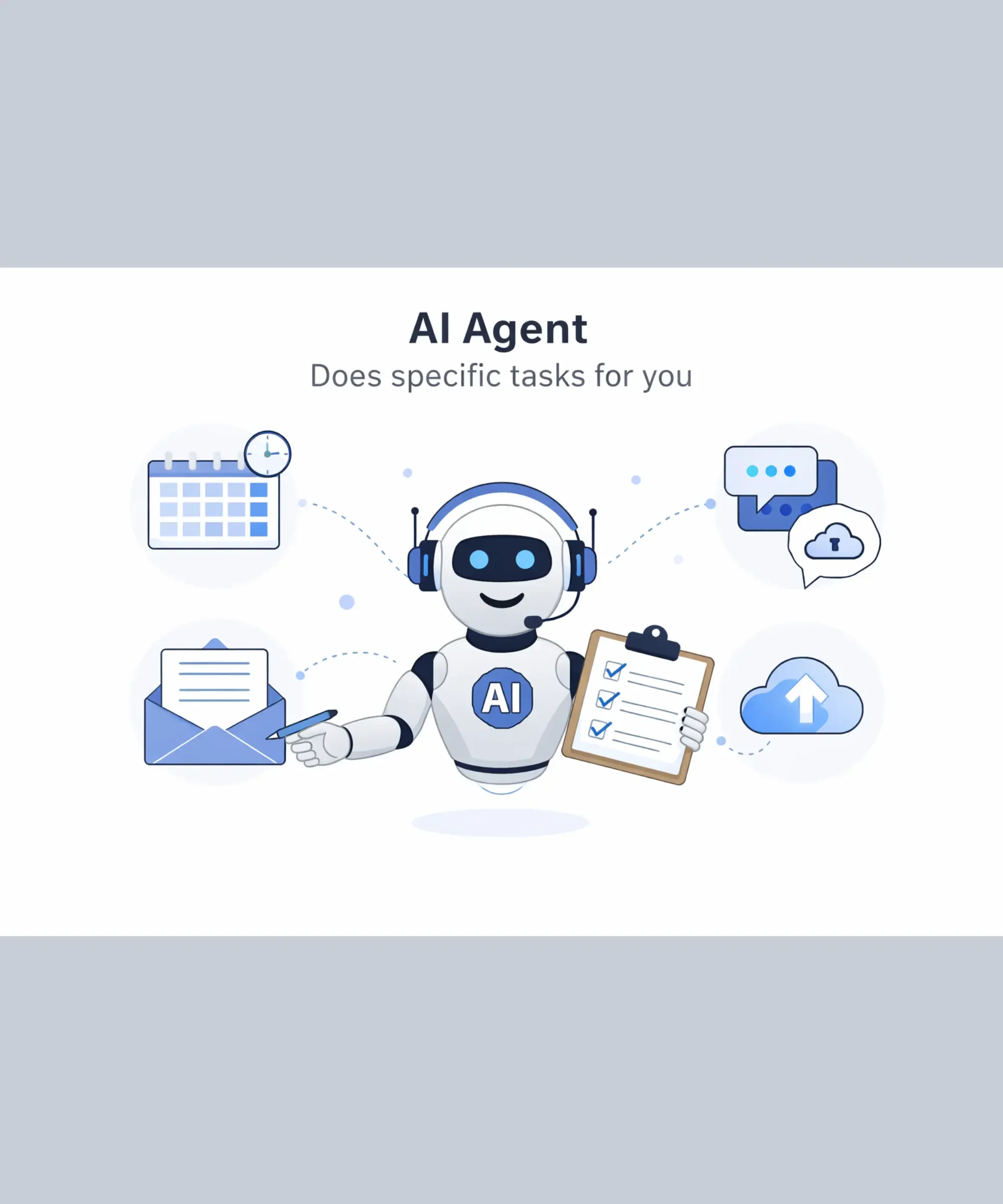 AI agent illustration with all tasks done