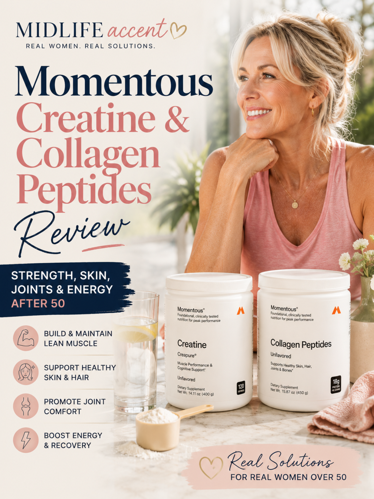 Momentous Creatine &amp; Collagen Peptides Review: The Best Supplement Stack for Women Over 50?