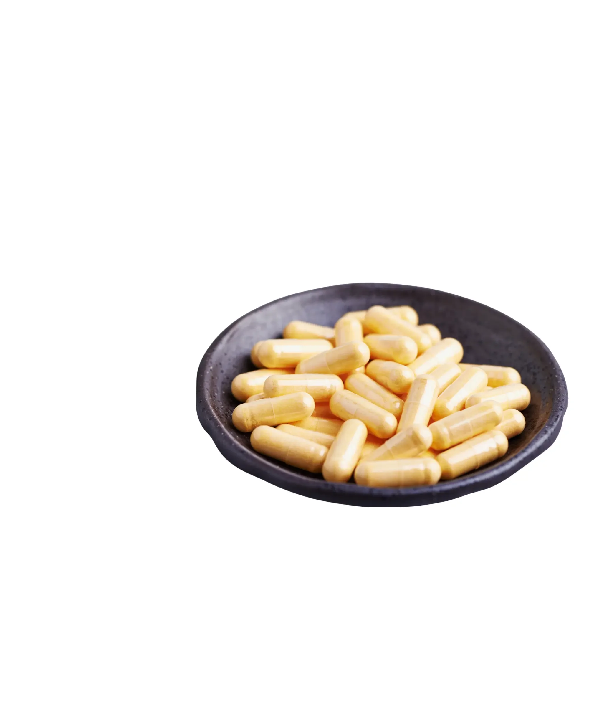 small plate with capsules