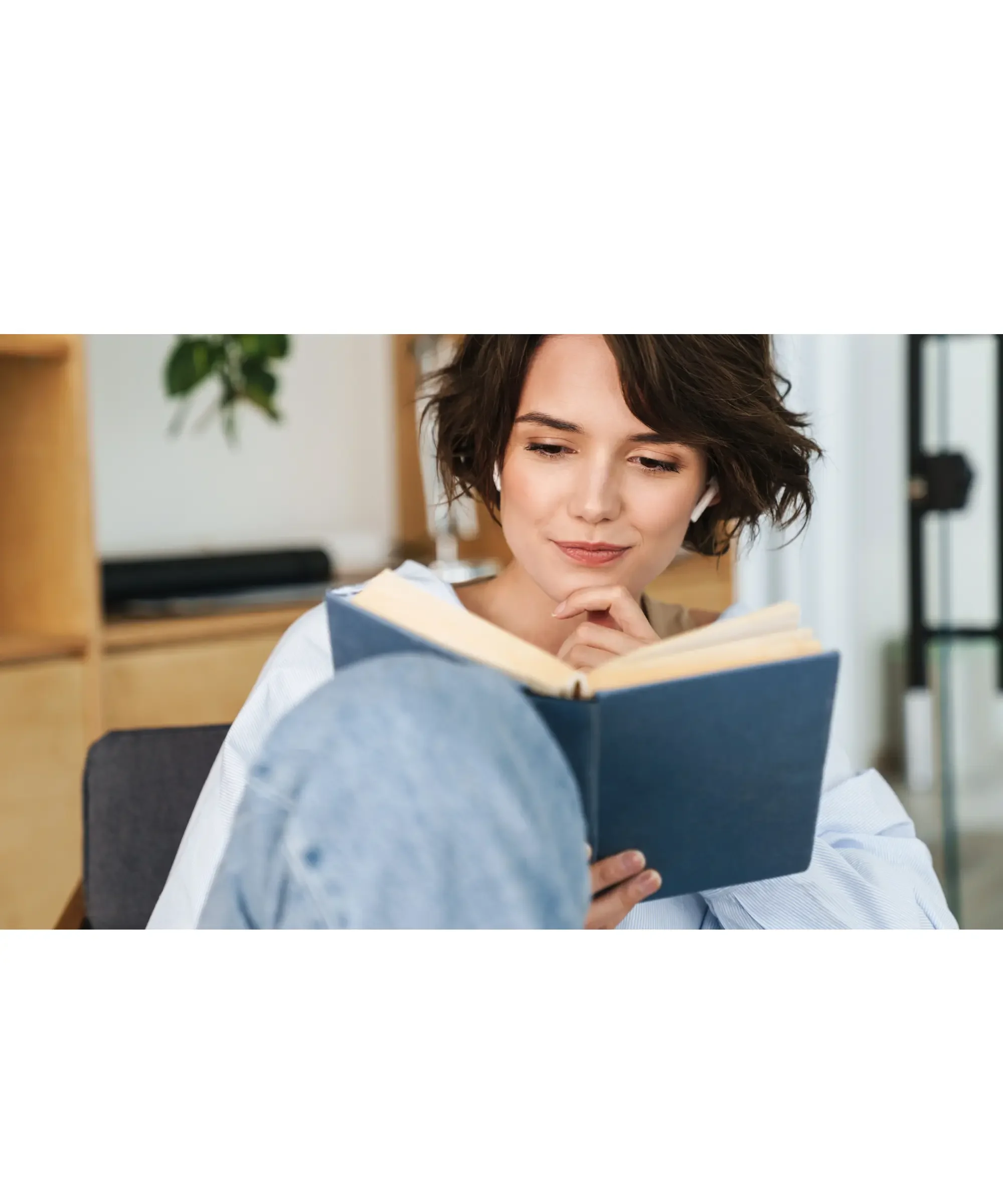 woman reading a book