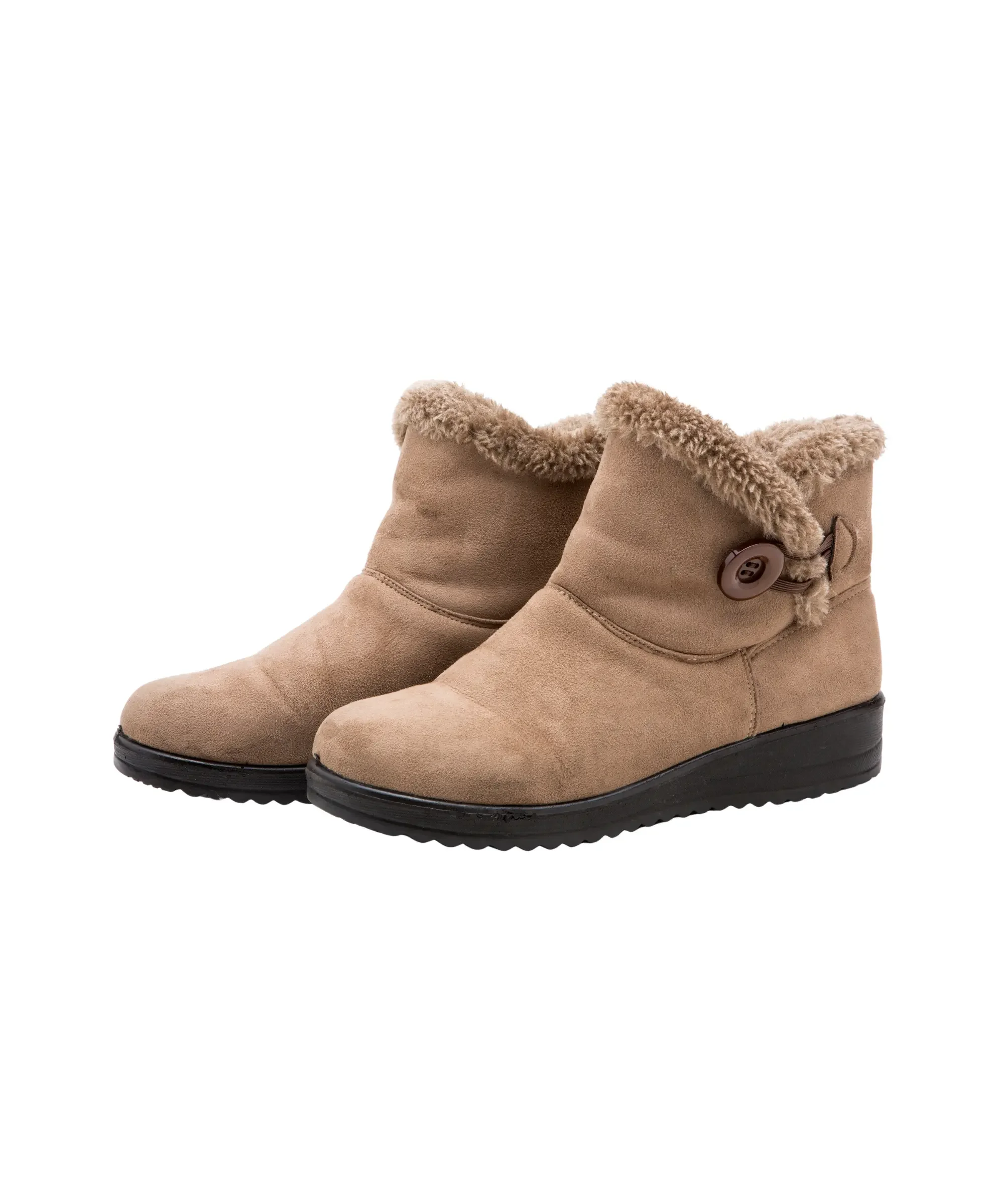 Suede winter boots with faux fur lining, ideal for waterproofing suede shoes and protecting winter footwear