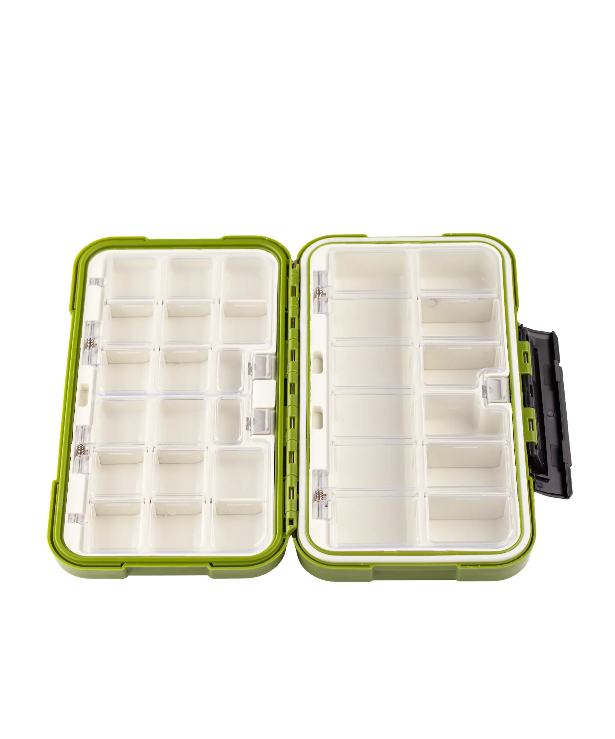 pill case green borders wide open