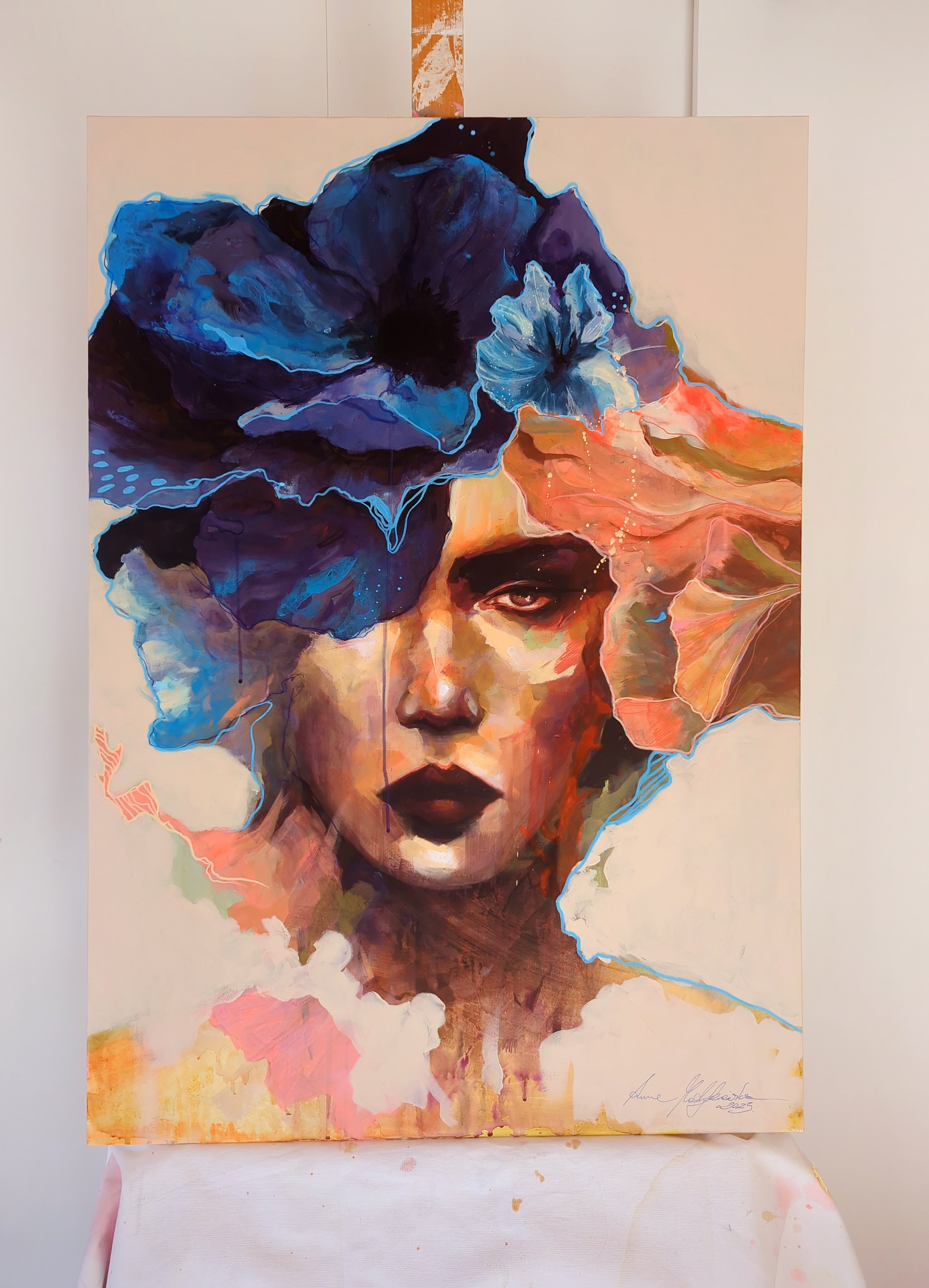 Original artwork, portrait in artist studio