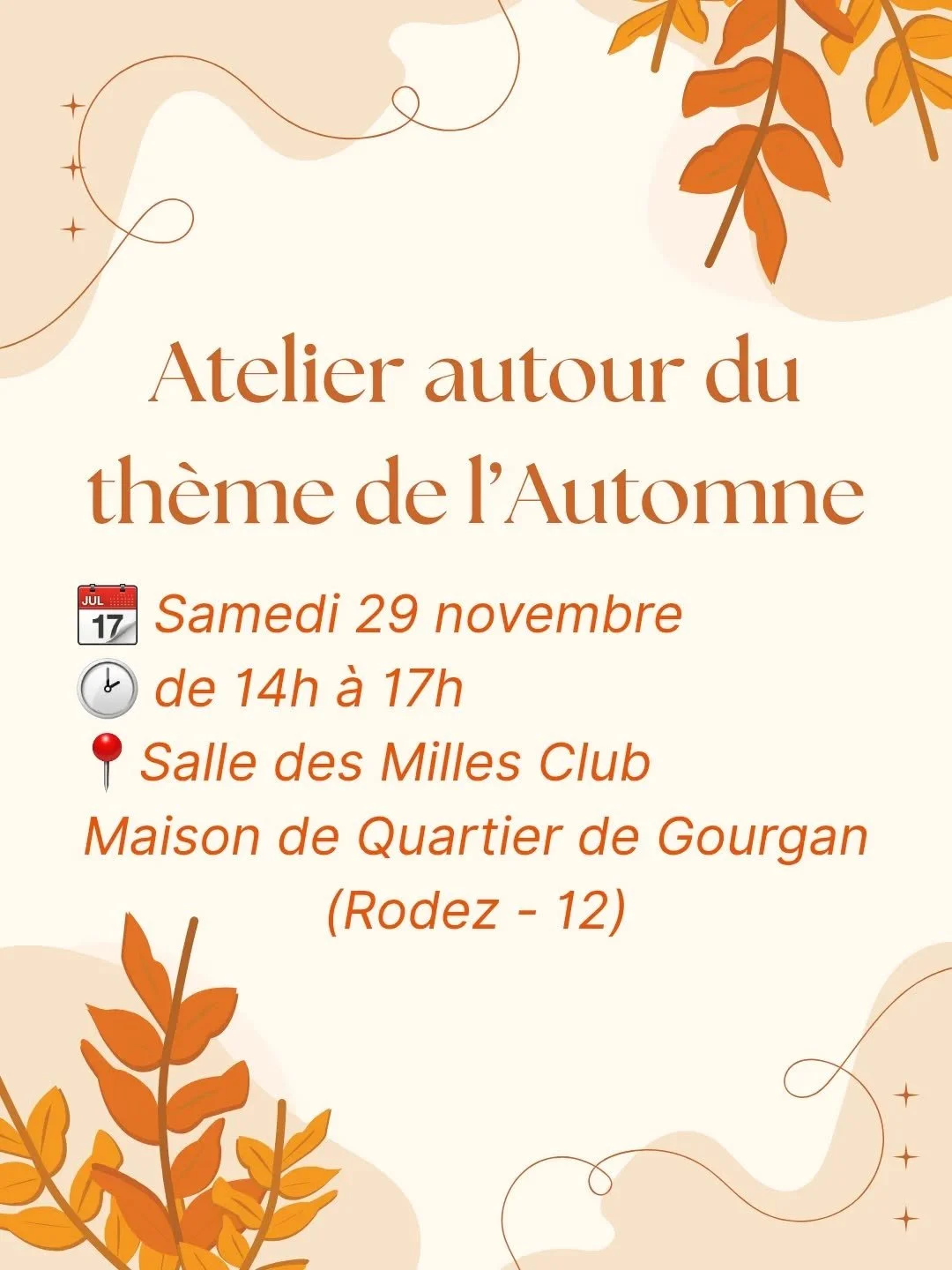 🍁 On se retrouve ce samedi avec ce stage sur la th&eacute;matique de l'Automne en lien avec l'association Shanti Yoga de Gourgan. 🍁

Tous les d&eacute;tails sont dans le carrousel. 

Inscription obligatoire directement aupr&egrave;s de l'associatio