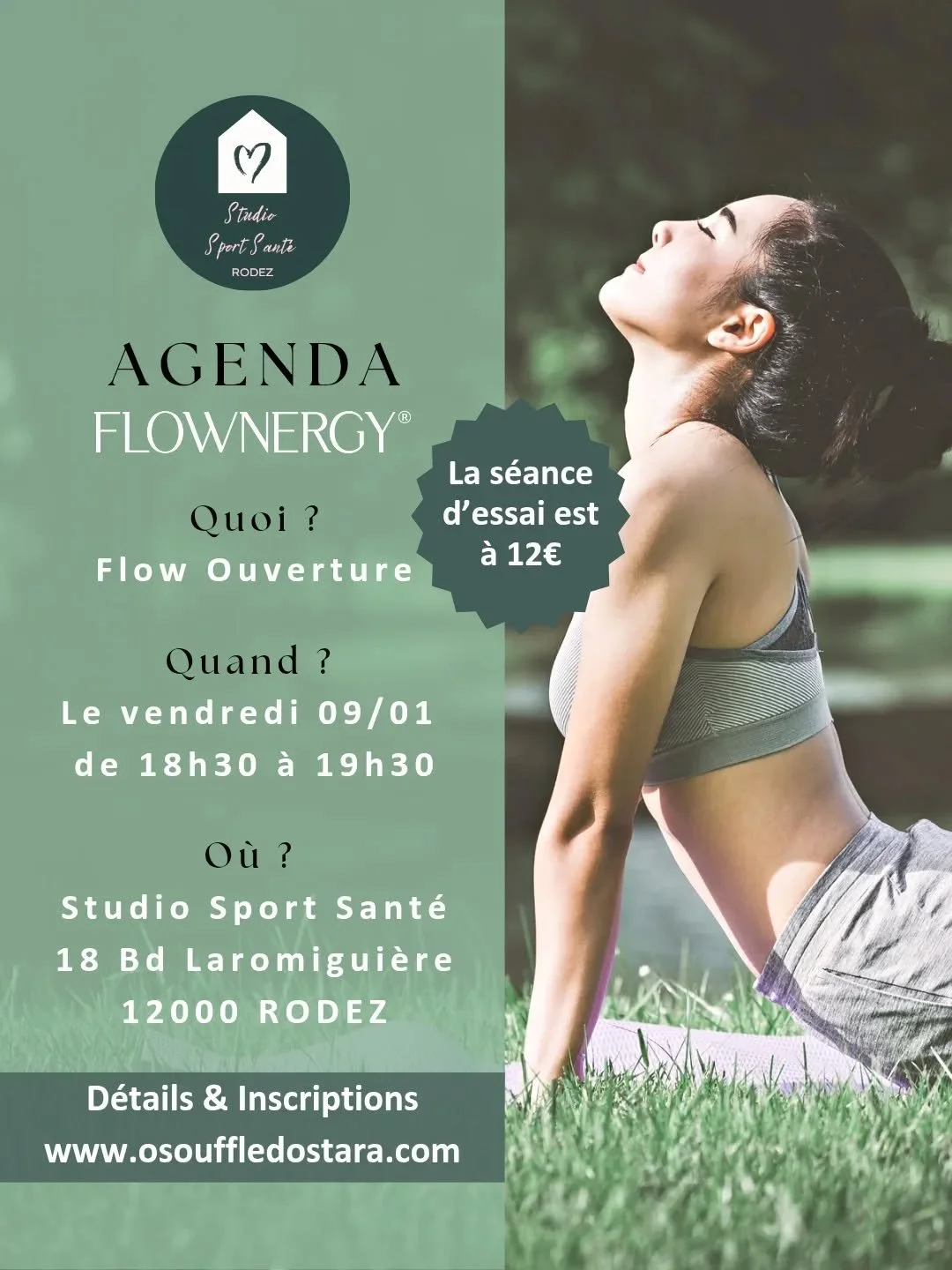 🎊 Retrouvez-nous ce vendredi pour un Flow Ouverture au @studio.sport.sante.rodez pour bien d&eacute;marrer l'ann&eacute;e. 🎊

➡️ Dans ce Flow, je vous propose d'ouvrir le mois de janvier et cette nouvelle ann&eacute;e en travaillant l'amplitude, l'