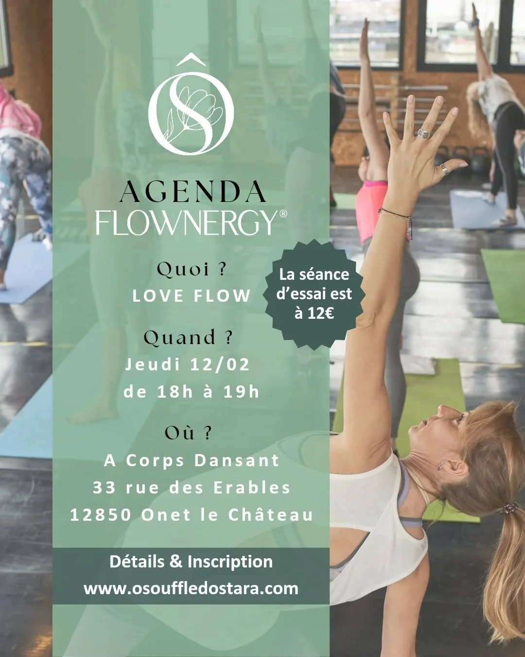 💗 A l'approche de la Saint Valentin, venez d&eacute;couvrir ce Flow rempli d'amour le jeudi 12 f&eacute;vrier &agrave; 18h &agrave; @acorpsdansant &agrave; Onet-le-Ch&acirc;teau. 💞

🫶 Je vous propose un Love Flow pour venir vous enrober d'amour, d