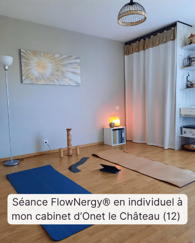 Salle de yoga et danse, où je reçois en présentiel pour un cours individuel adapté à vos besoins à côté de Rodez en Aveyron.