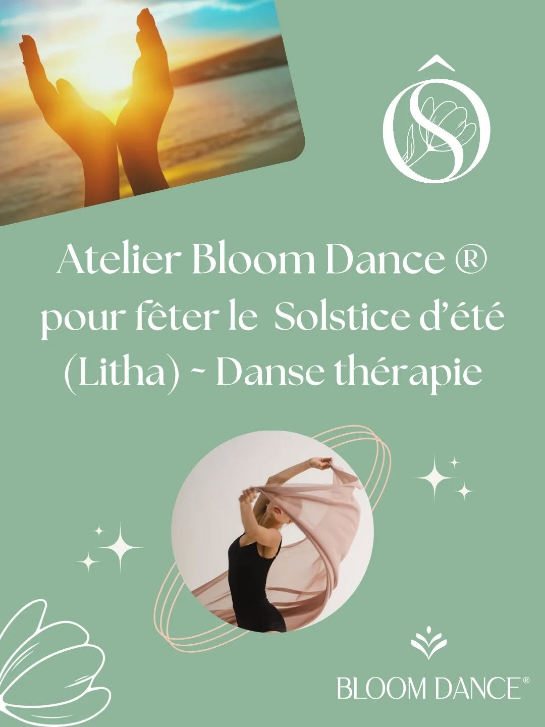 ☀️ Pour f&ecirc;ter l'arriv&eacute;e de l'&eacute;t&eacute;, retrouvons-nous le samedi 20 juin &agrave; 17h pour un atelier Bloom Dance&reg;️ - Eclosion. ☀️

➡️ Venez mettre votre corps en mouvement et lui redonner la parole avec une session de Bloom