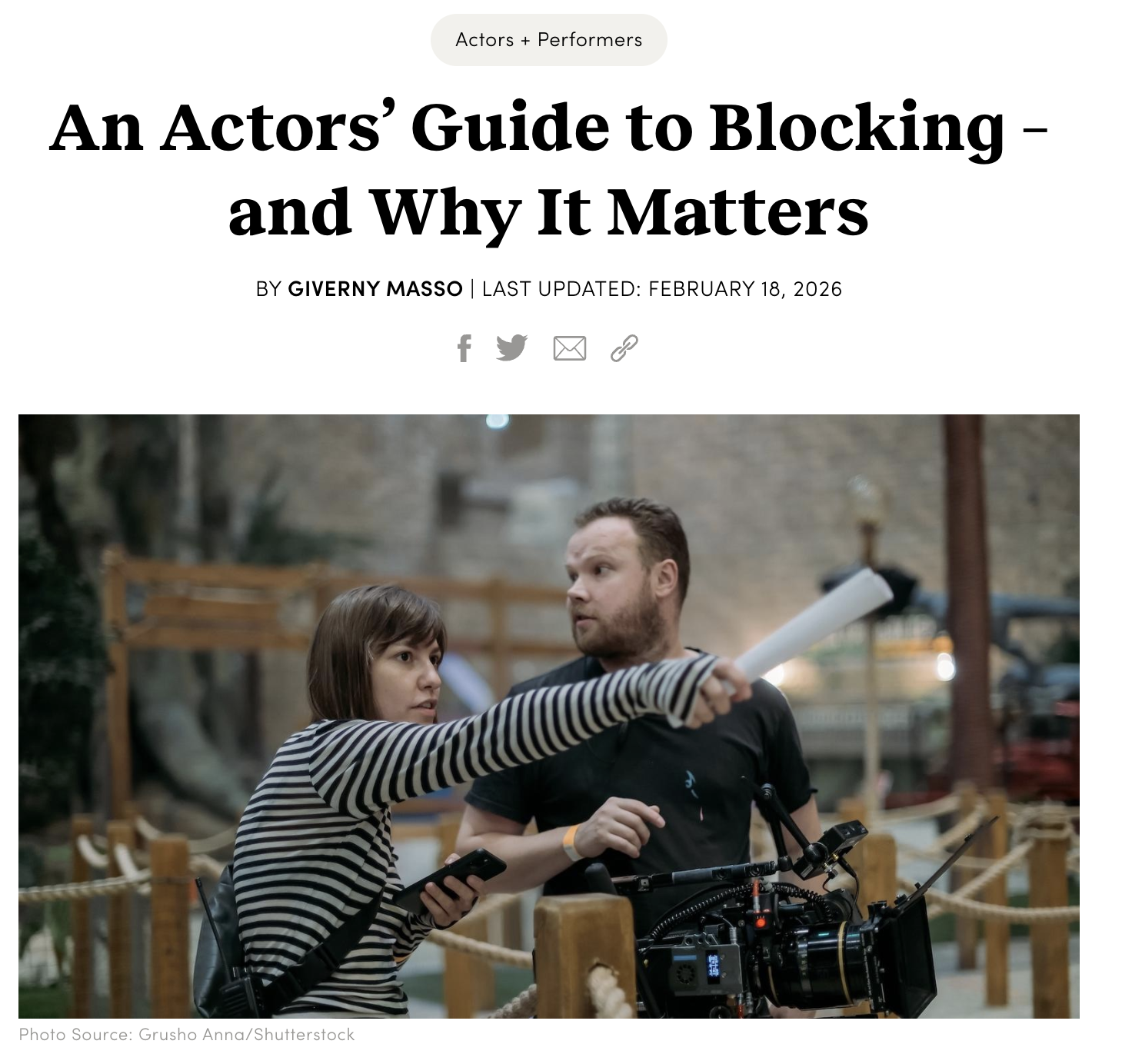 Article on Blocking by Giverny Masso