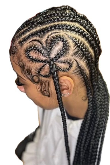 Fulani Braids with Butterfly Design