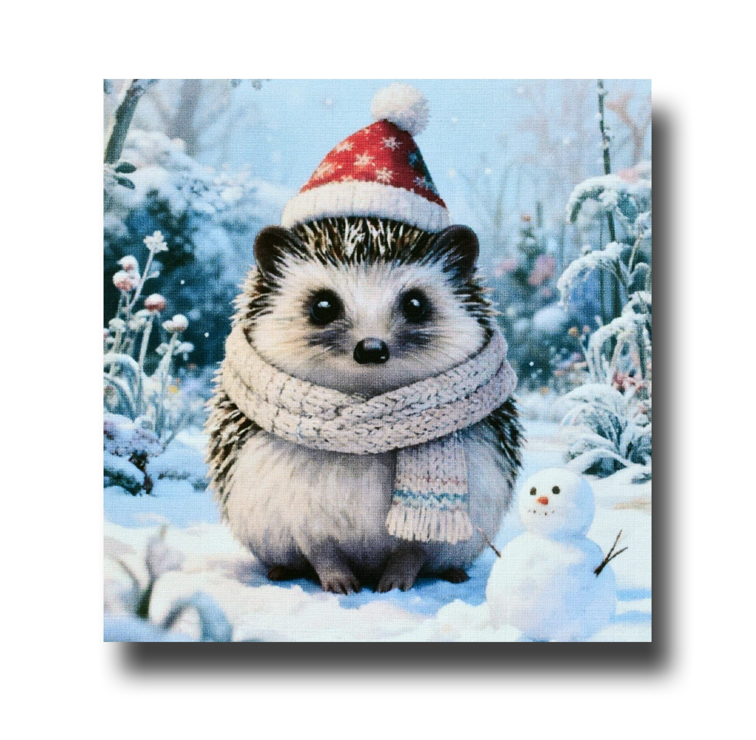 handmade, Christmas card, A Snowy Hedgehog