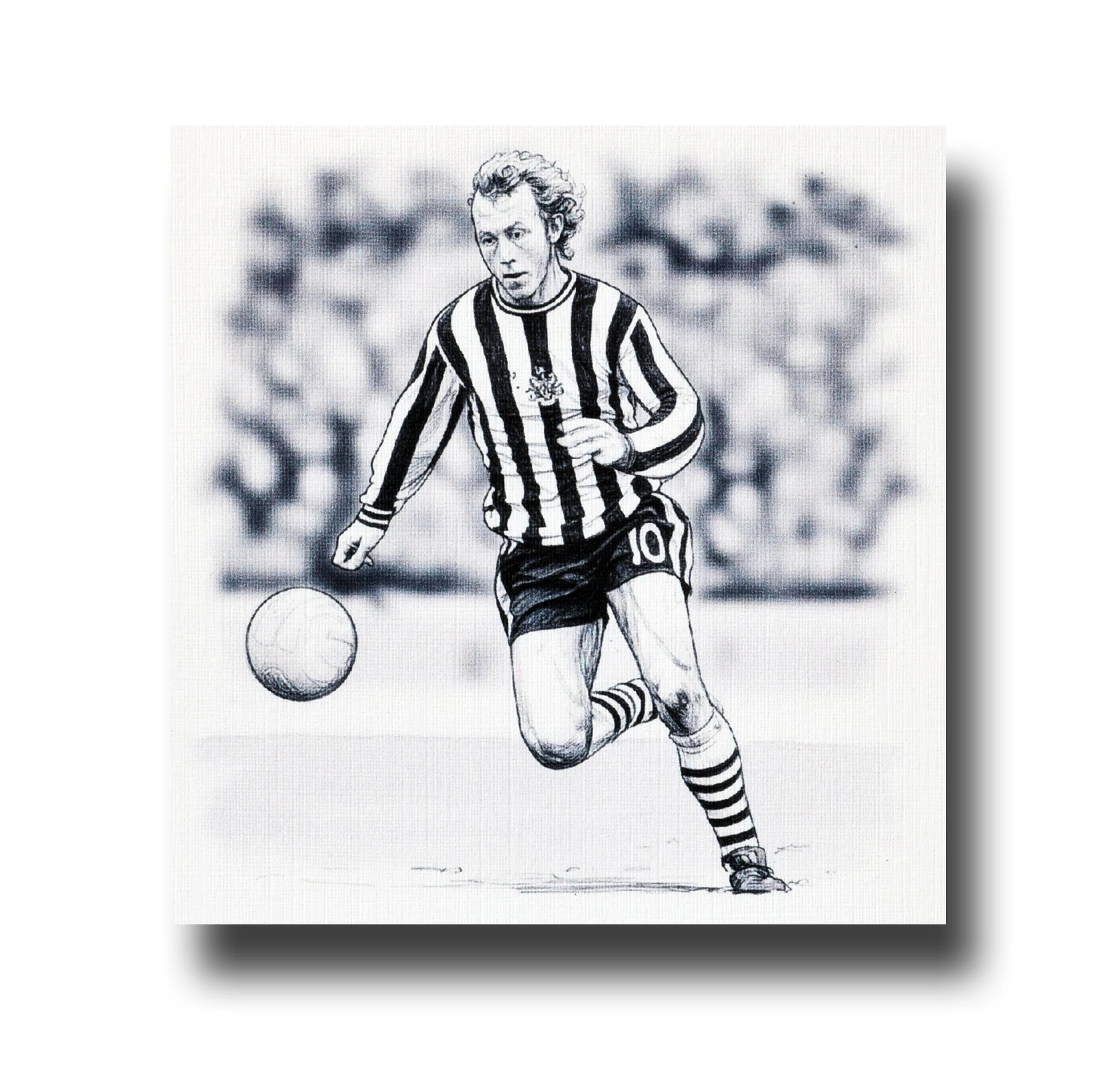 Handmade, greeting card, NUFC legend John Tudor