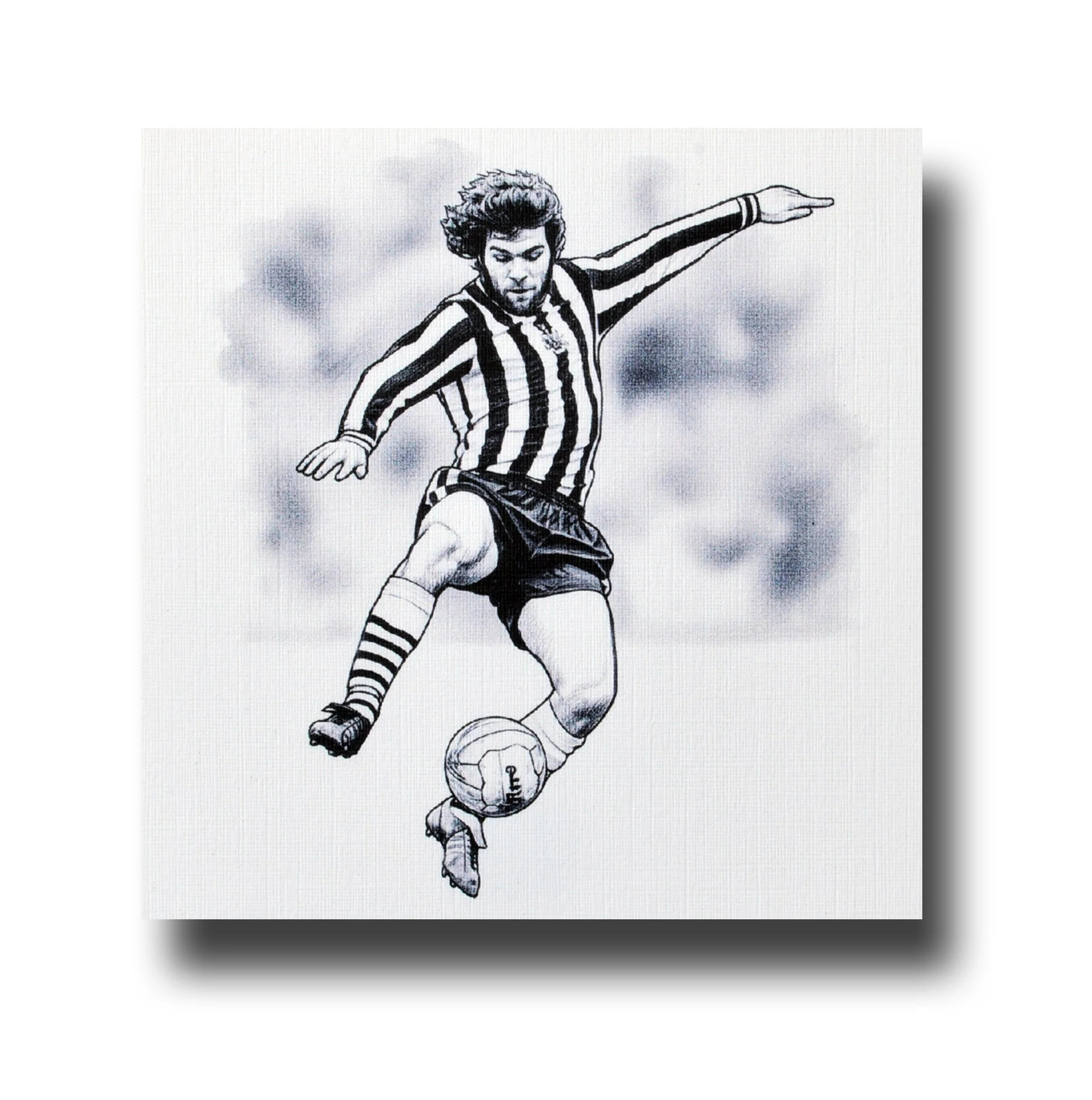 Handmade, greeting card, NUFC legend Malcolm 'Supamac' Macdonald