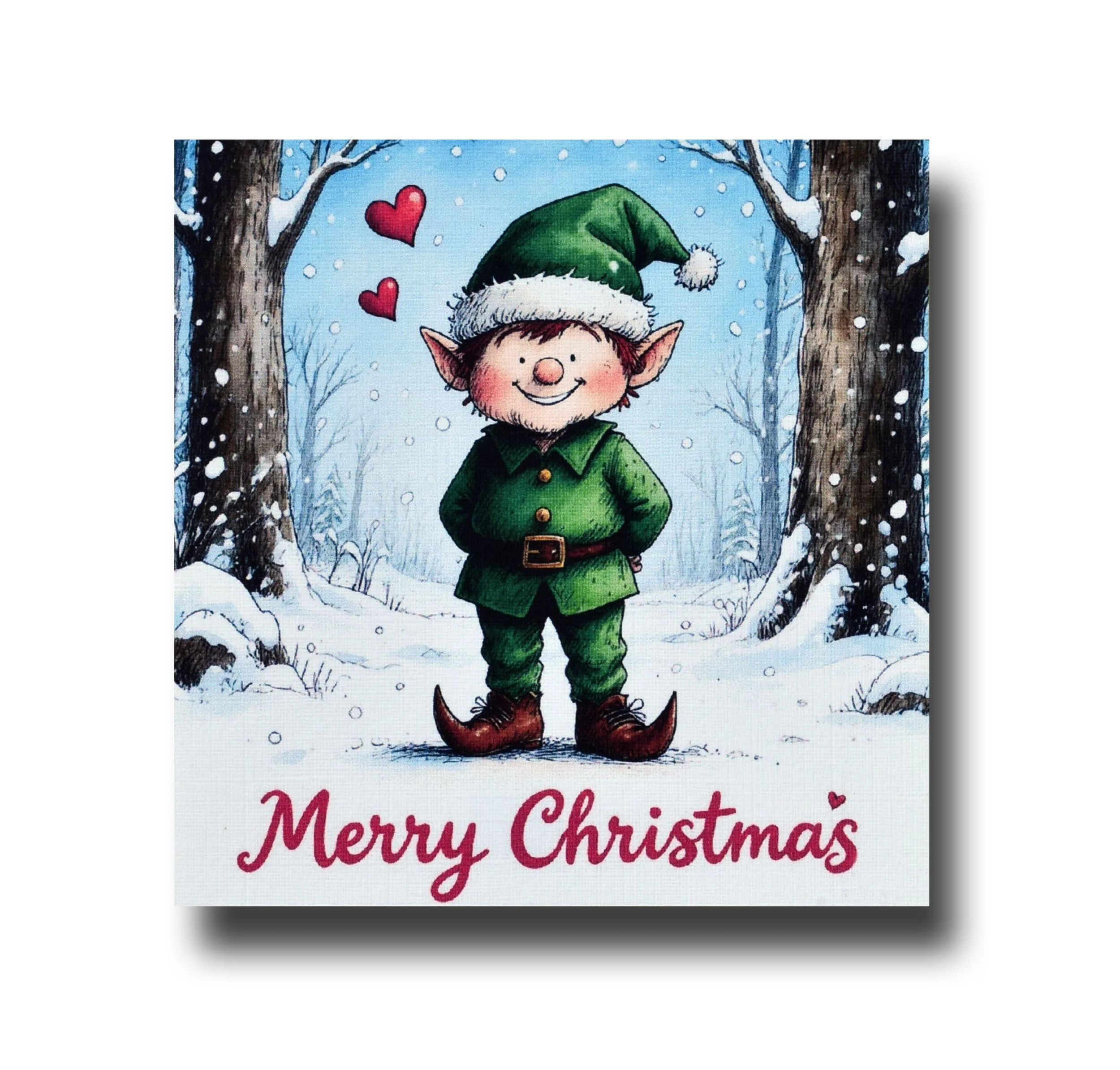 Handmade, Christmas card, Elf