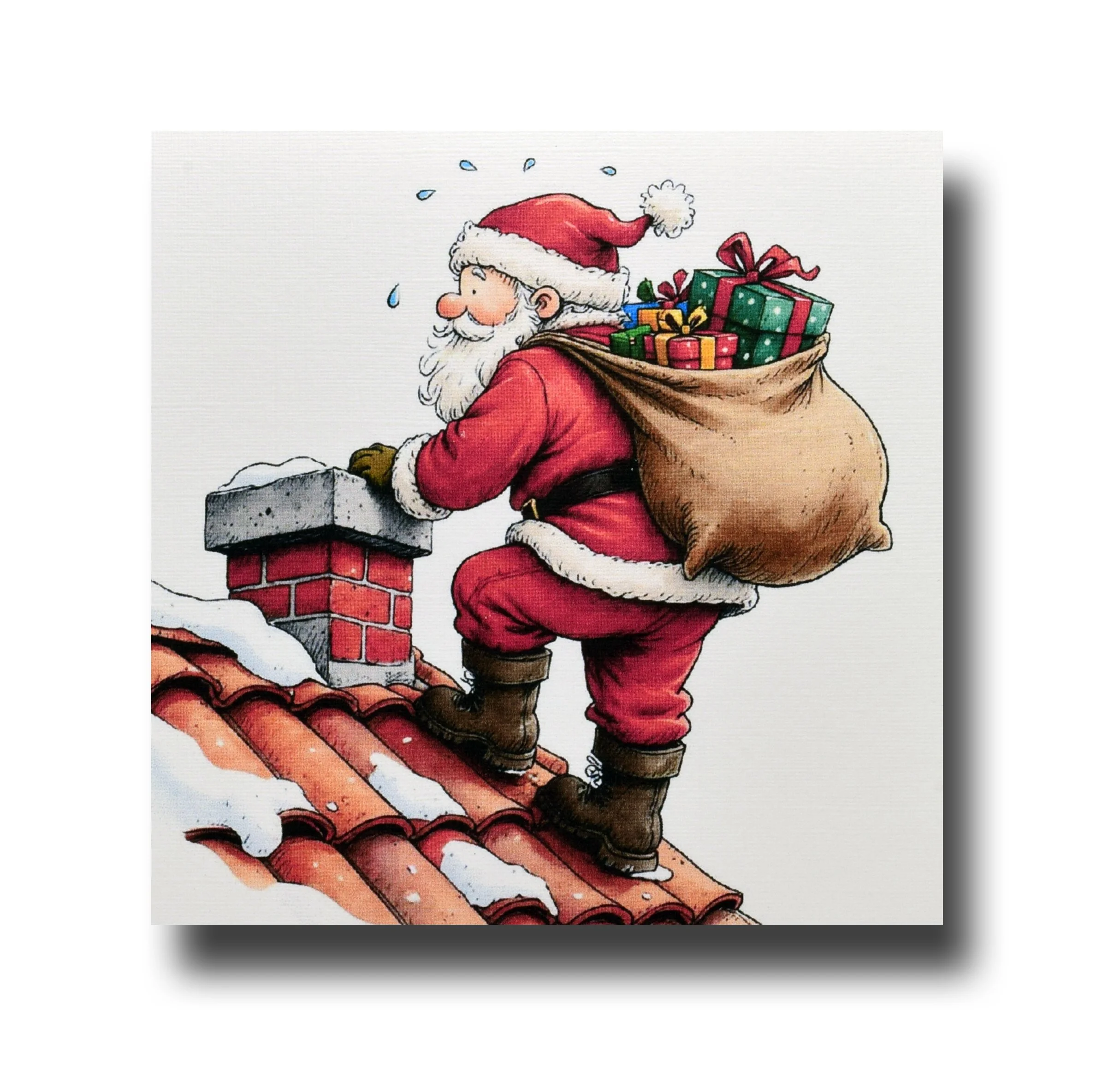 handmade, Christmas card, Santa Claus