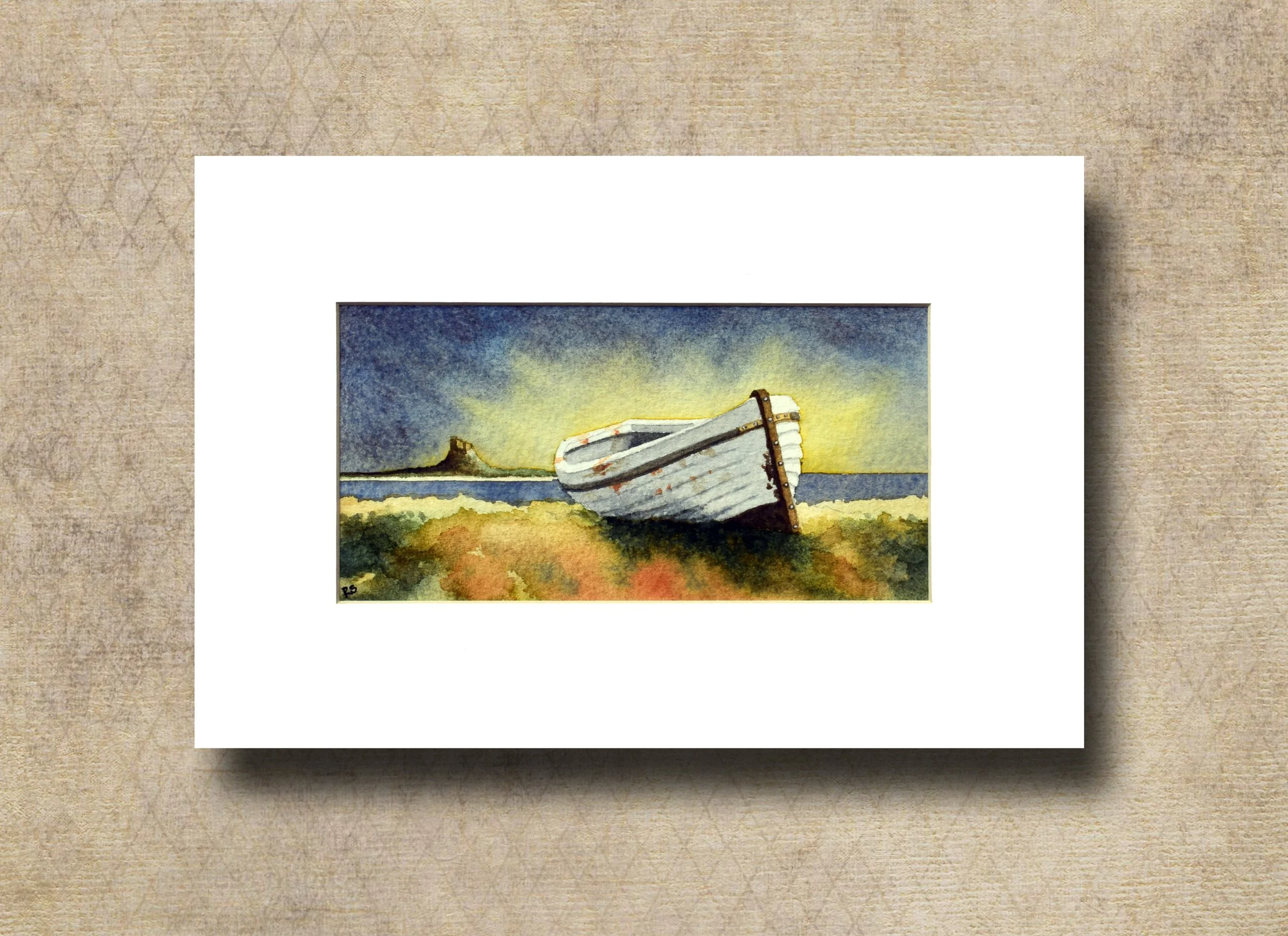 At rest on Lindisfarne, original watercolour painting