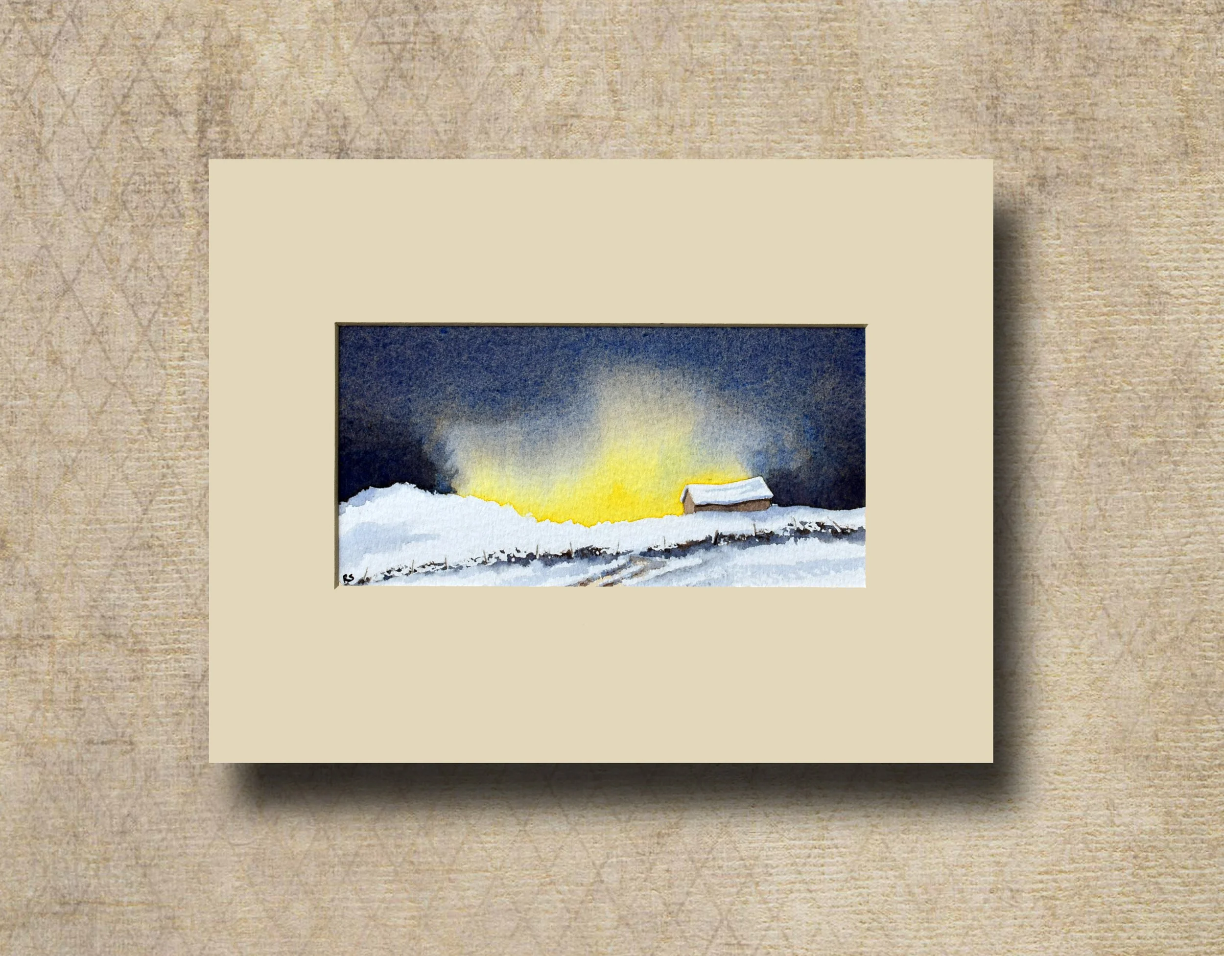 Winter, Northumberland, original watercolour painting