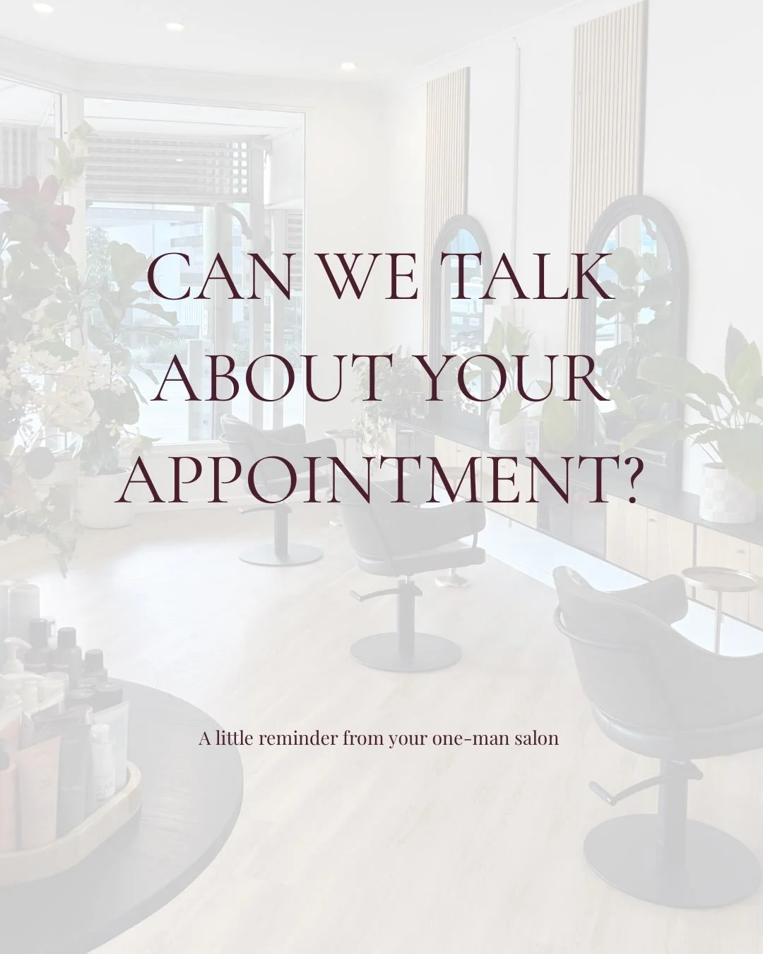 A little appointment housekeeping 🤎

I hate having to be that person, but lately I&rsquo;ve had quite a few appointments being moved or cancelled inside the 48-hour mark.

I completely understand that life happens and sometimes things genuinely can&