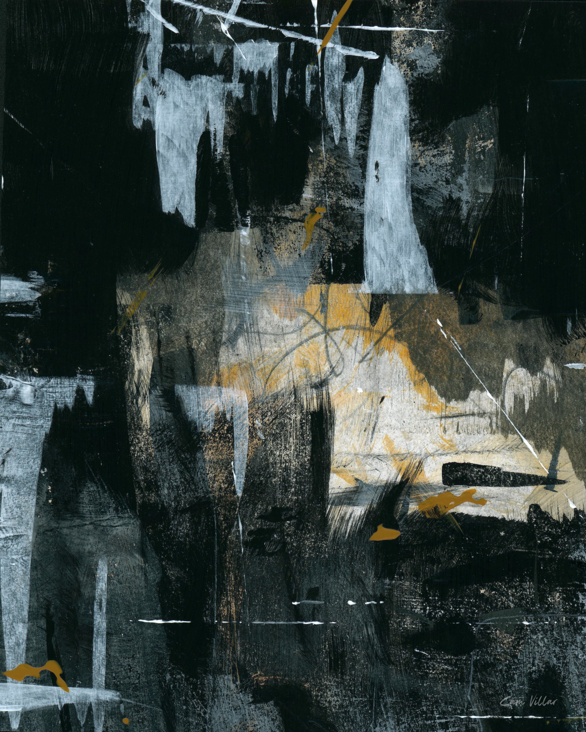 Original modern abstract painting with bold brushstrokes and textures, ideal for contemporary interior decor.