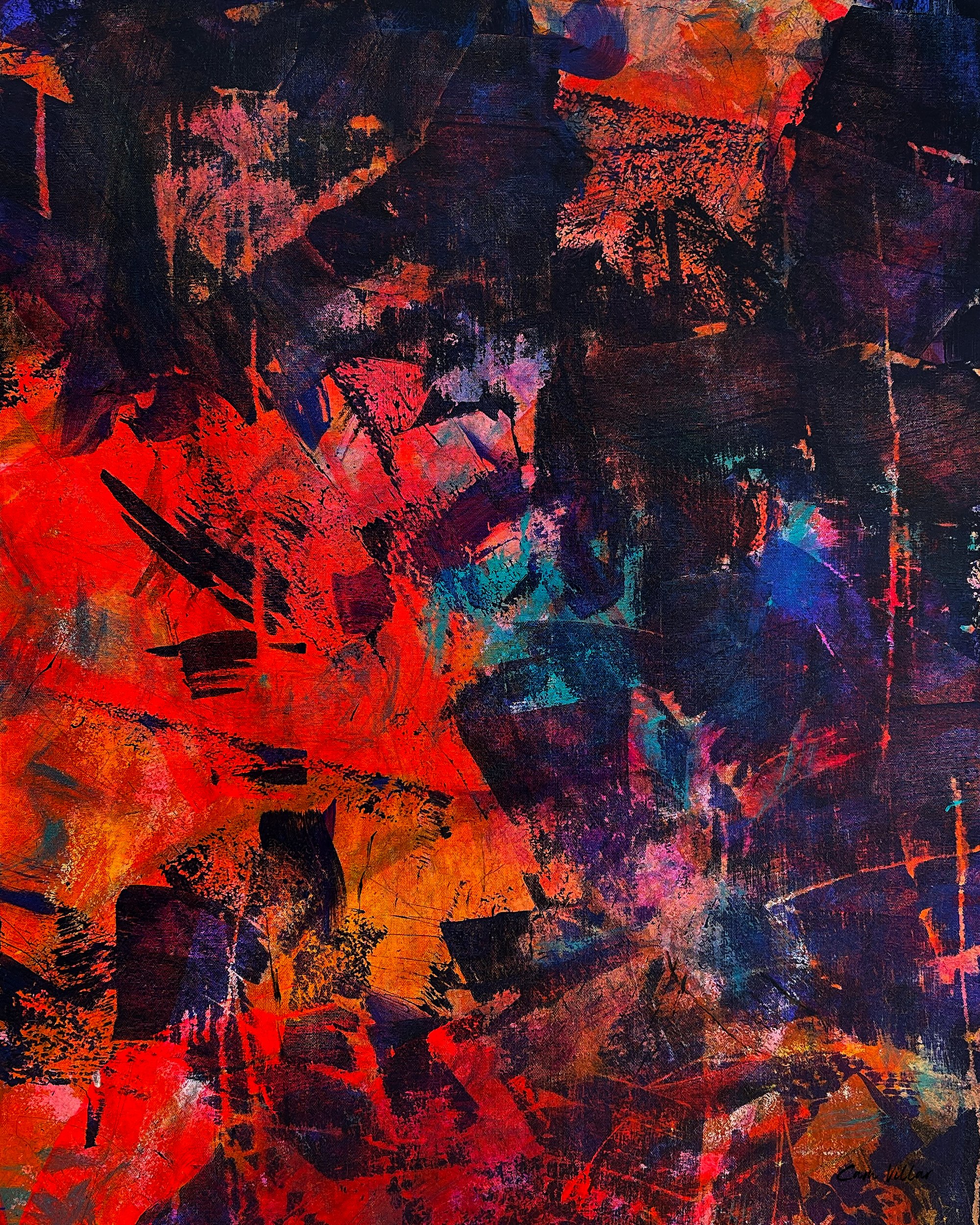 Dayglo colored abstract art
