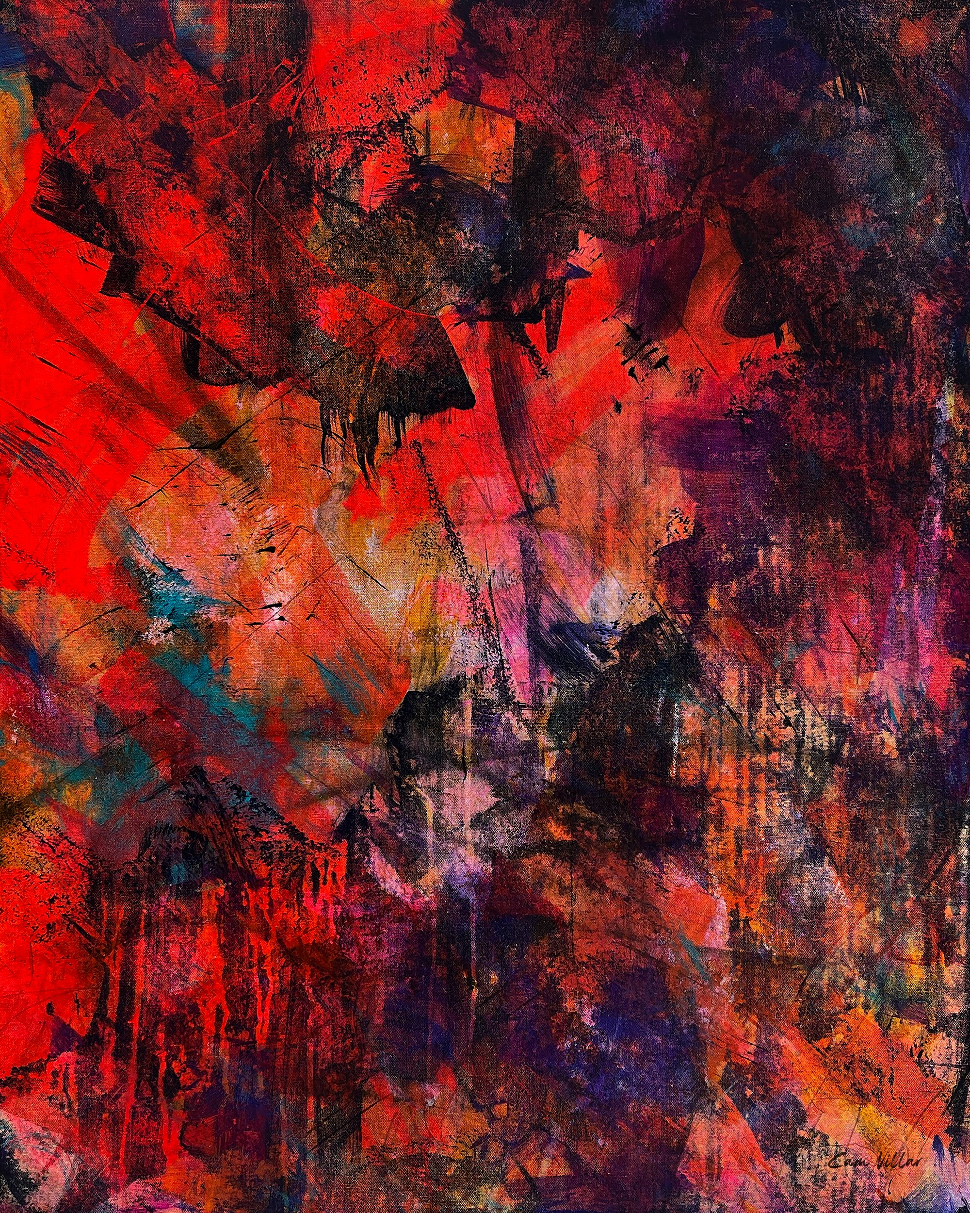 Dayglo colored abstract art