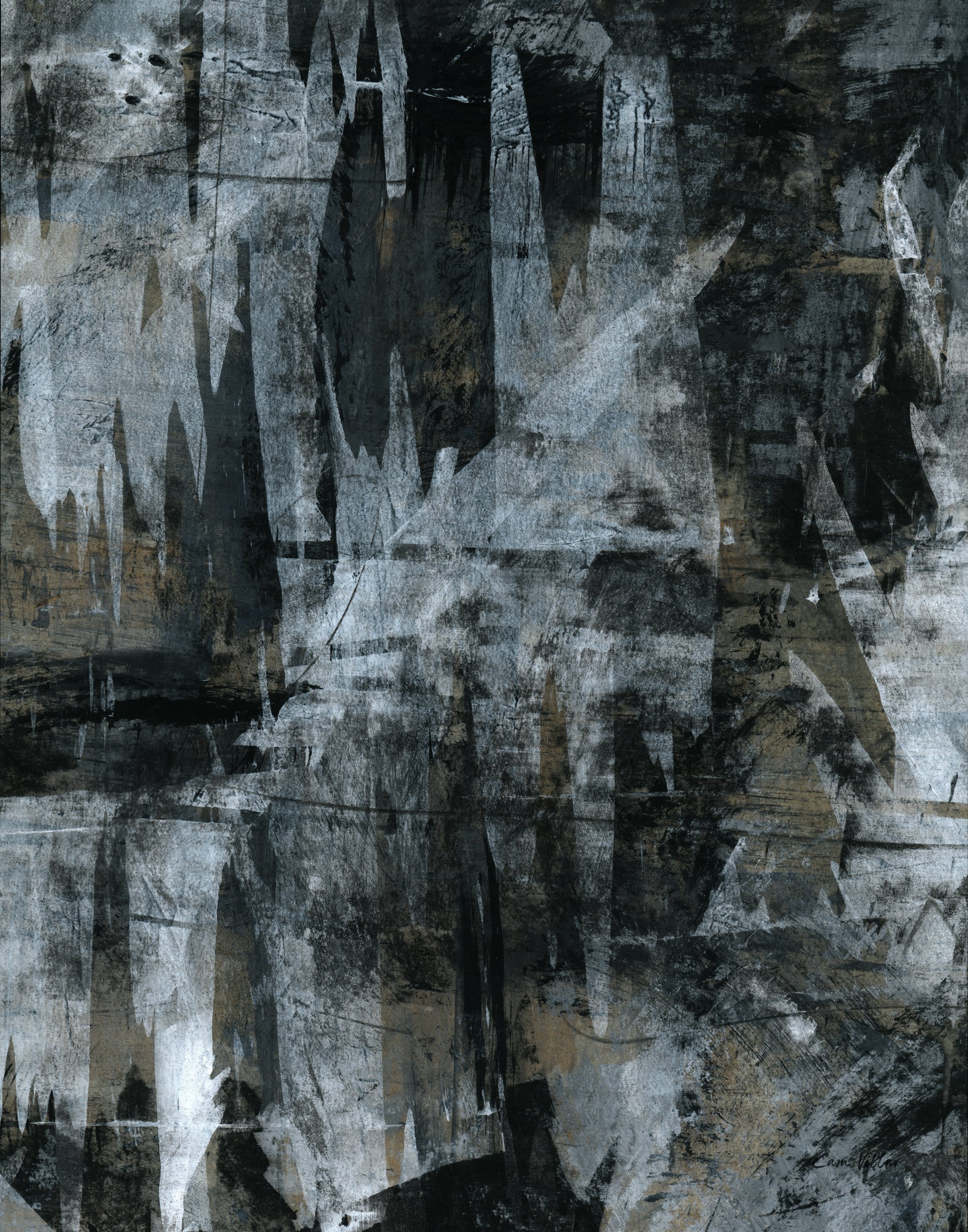 Original modern abstract painting with bold brushstrokes and textures, ideal for contemporary interior decor.