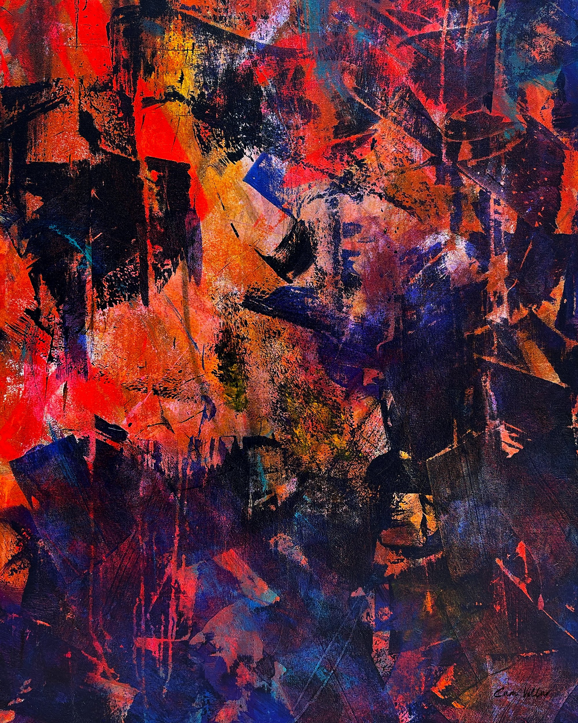 Dayglo colored abstract art
