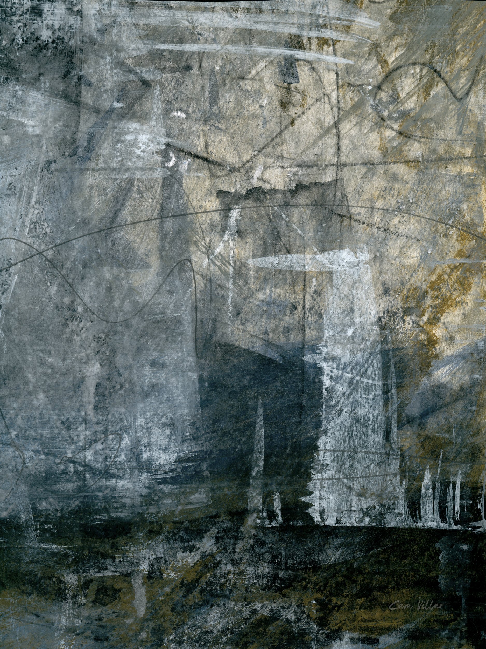 Original modern abstract painting with bold brushstrokes and textures, ideal for contemporary interior decor.