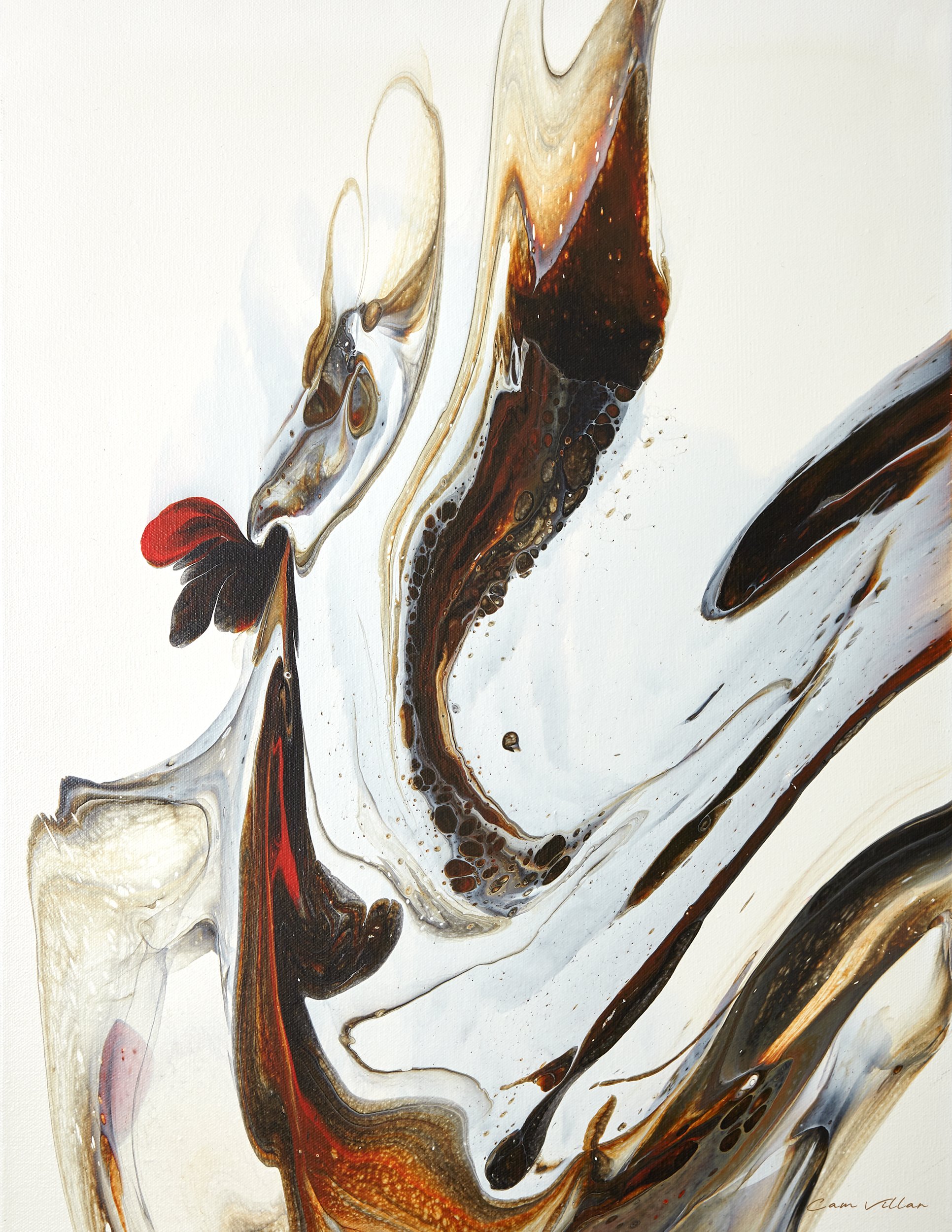 Original modern abstract painting with bold brushstrokes and textures, ideal for contemporary interior decor.