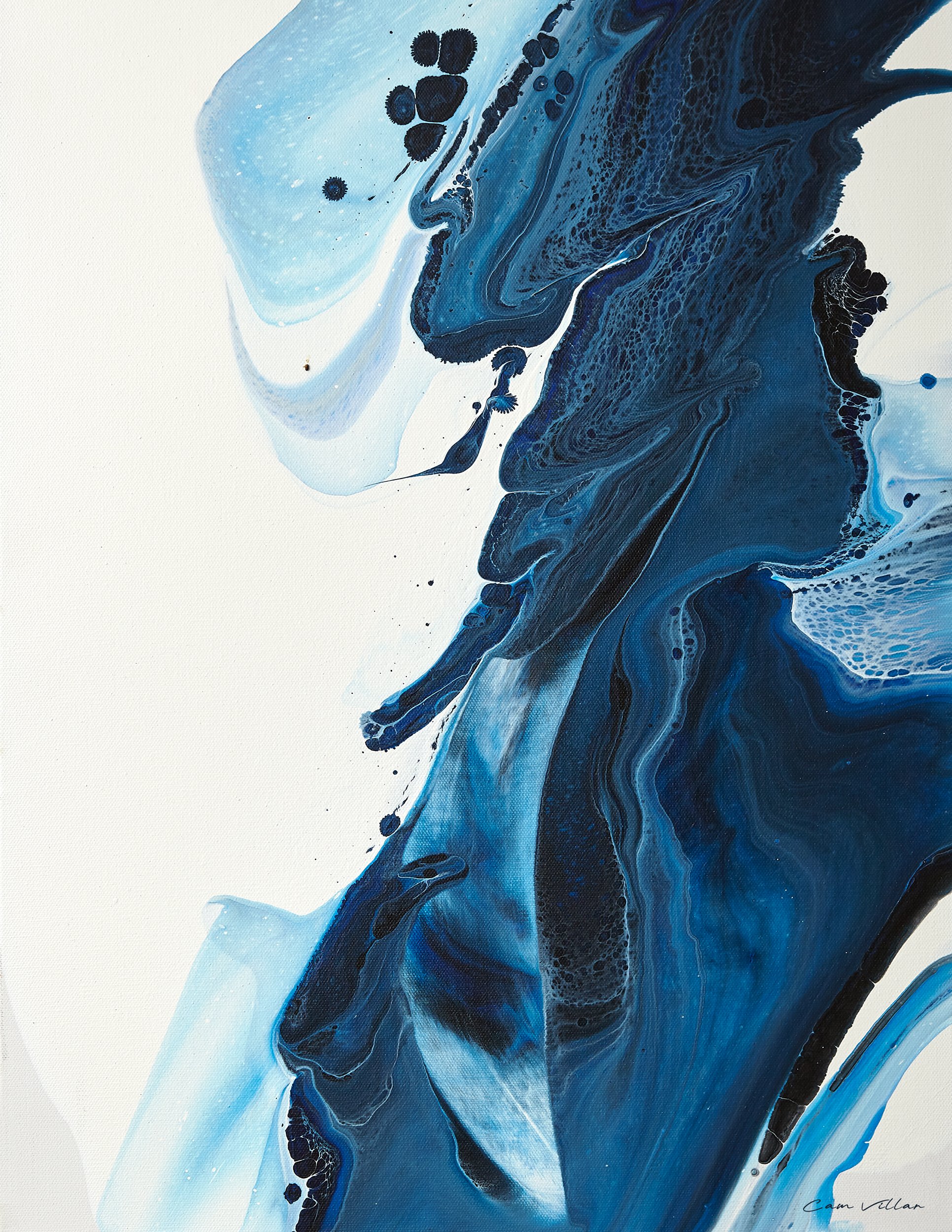 Original modern abstract painting with bold brushstrokes and textures, ideal for contemporary interior decor.