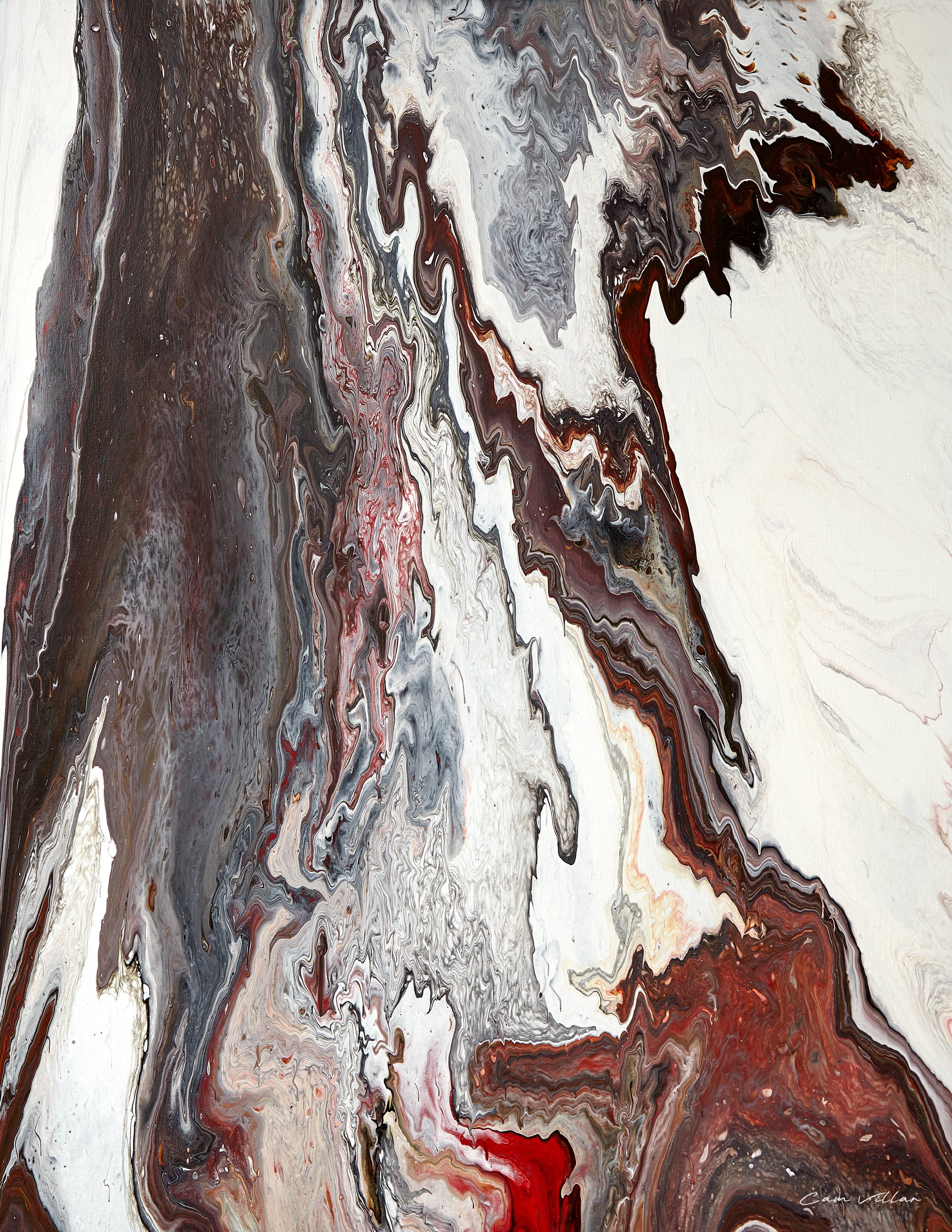 Original modern abstract painting with bold brushstrokes and textures, ideal for contemporary interior decor.