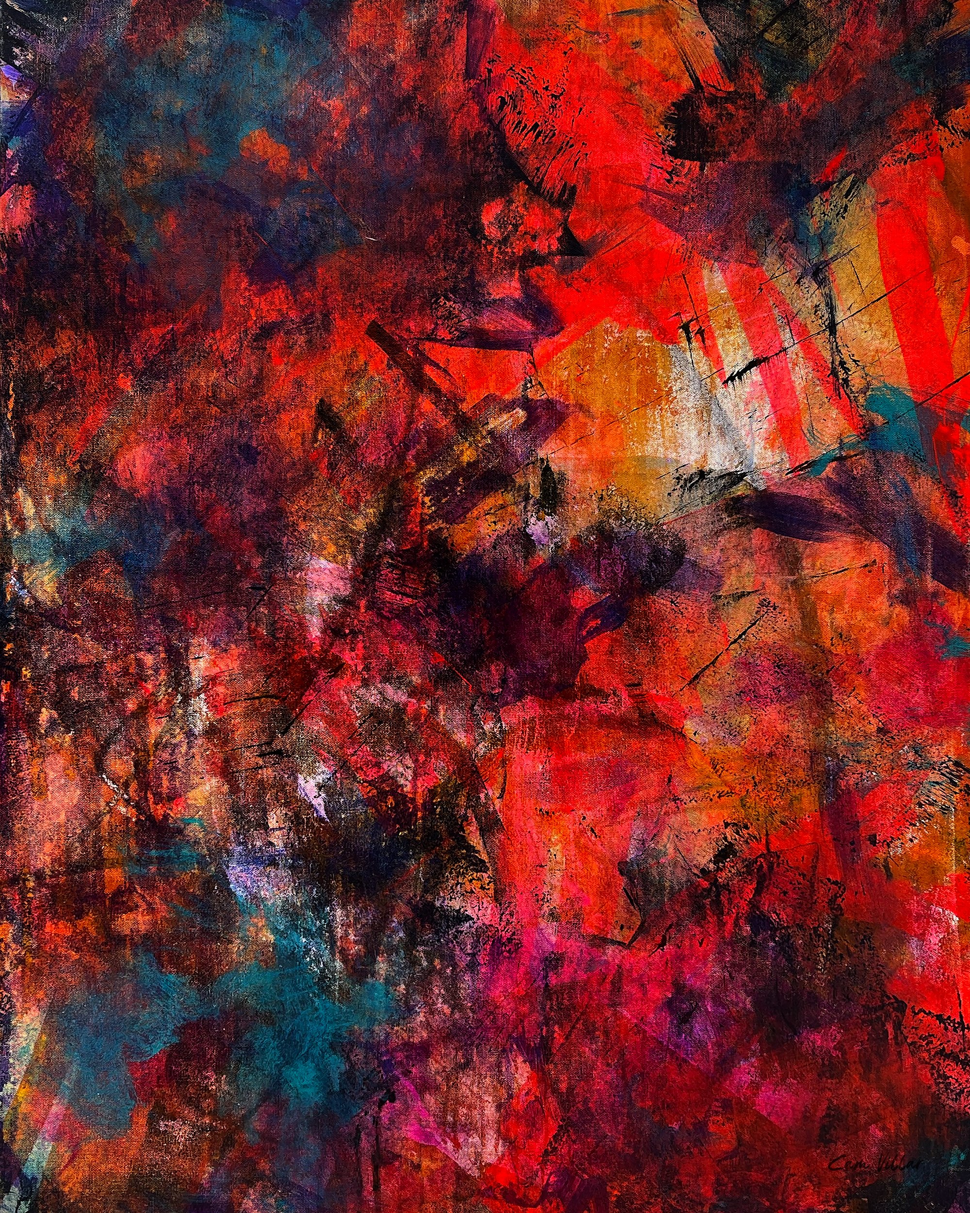Dayglo colored abstract art
